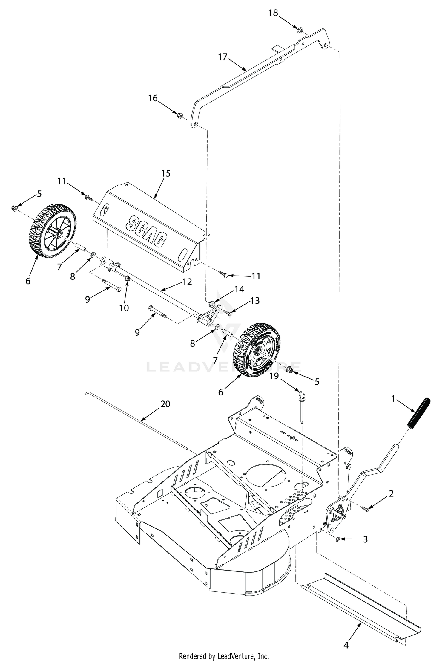 CUTTER DECK LIFT SYSTEM - FIXED WHEEL