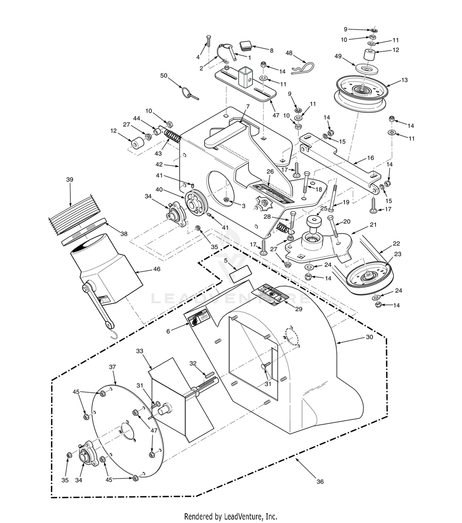 STT-52" / STTII-52" BLOWER HOUSING ASSEMBLY