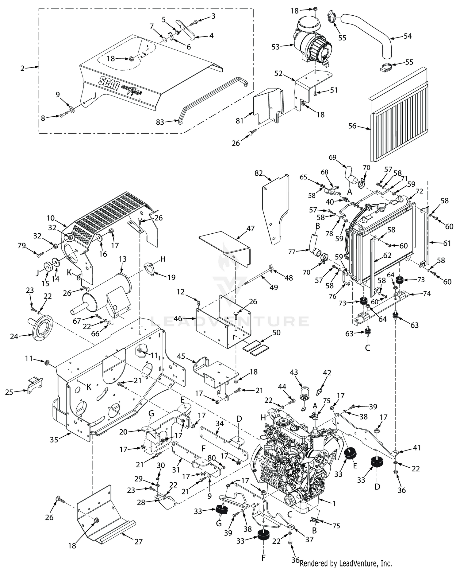 STTII ENGINE & ATTACHING PARTS - KUBOTA DIESEL