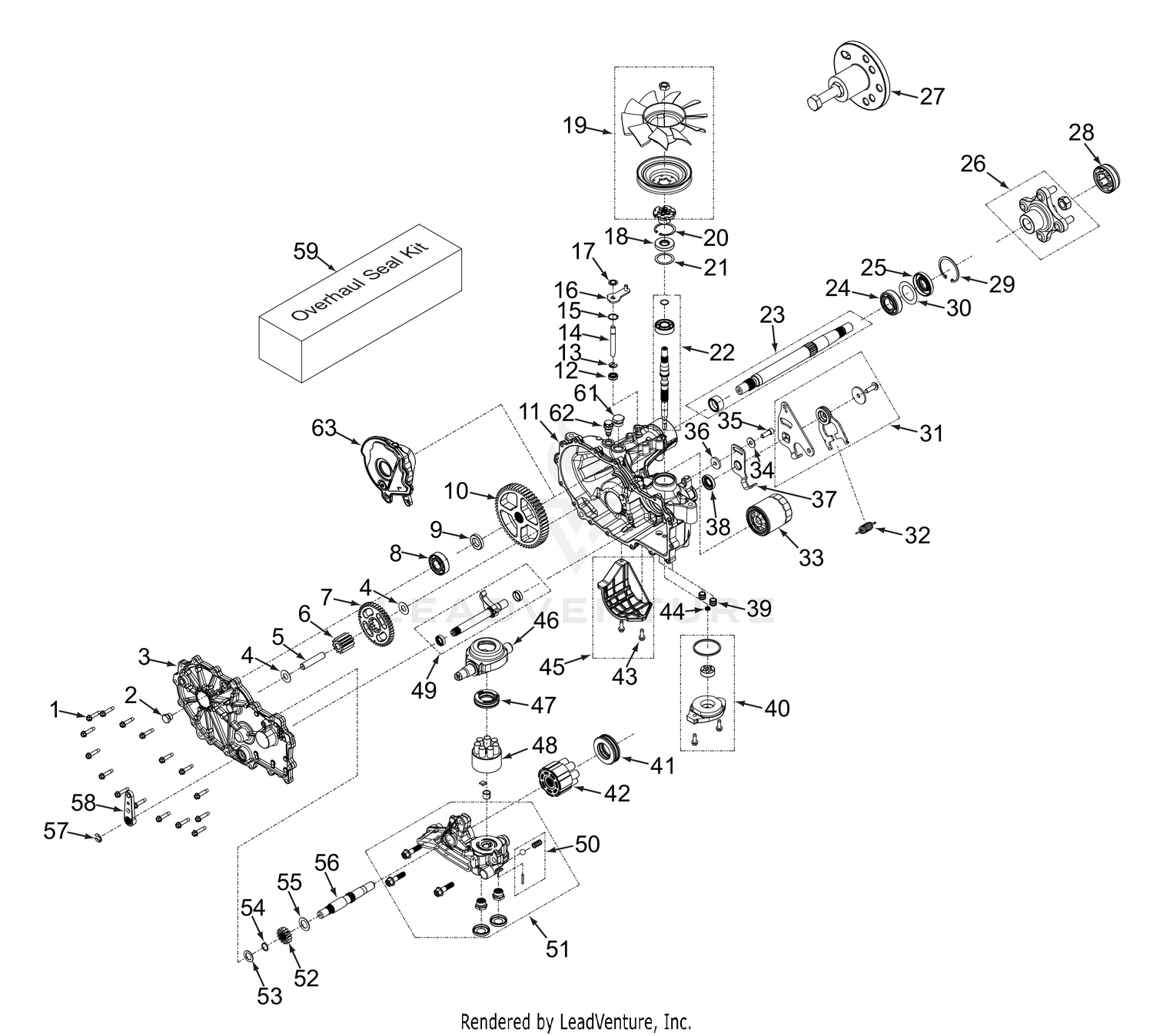 HYDRO-GEAR TRANSAXLE (ZT-2800 48" / 52")