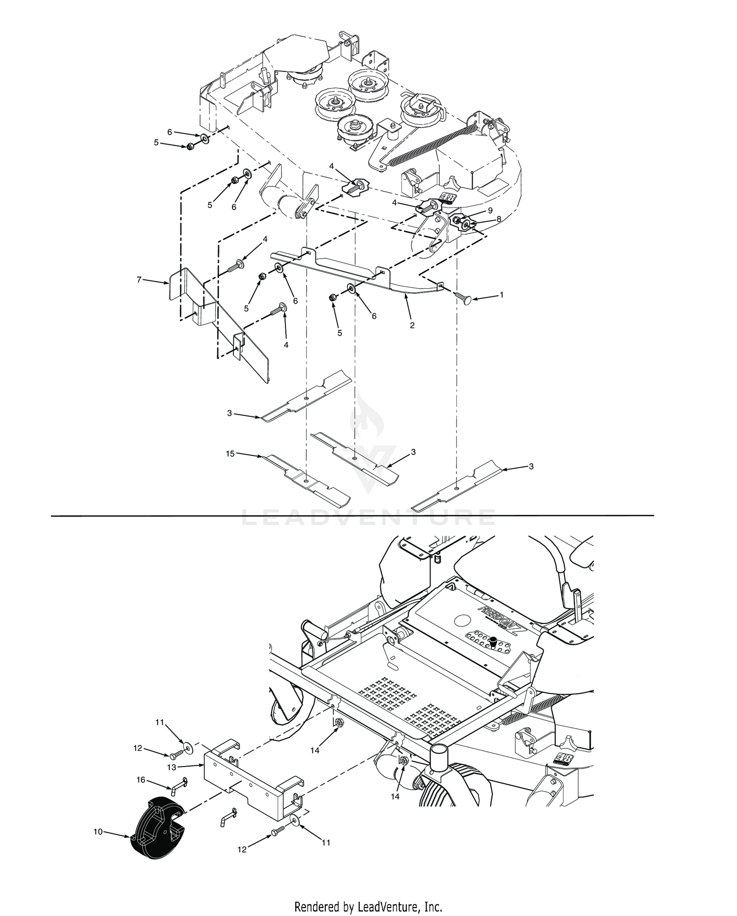 GC-SZL/SFZ/SPZ CUTTER DECK AND FRONT WEIGHT COMPONENTS