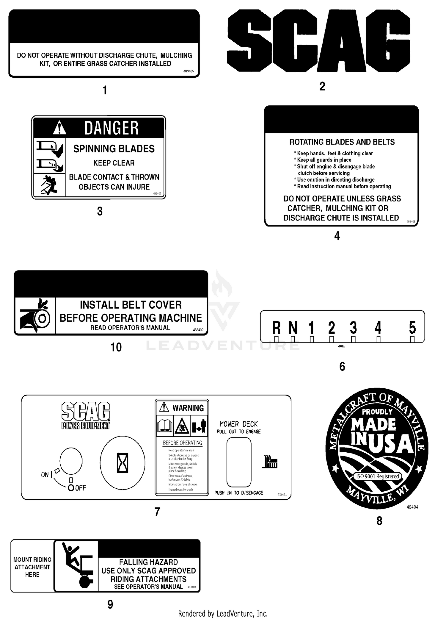 Replacement Decals And Information Plates