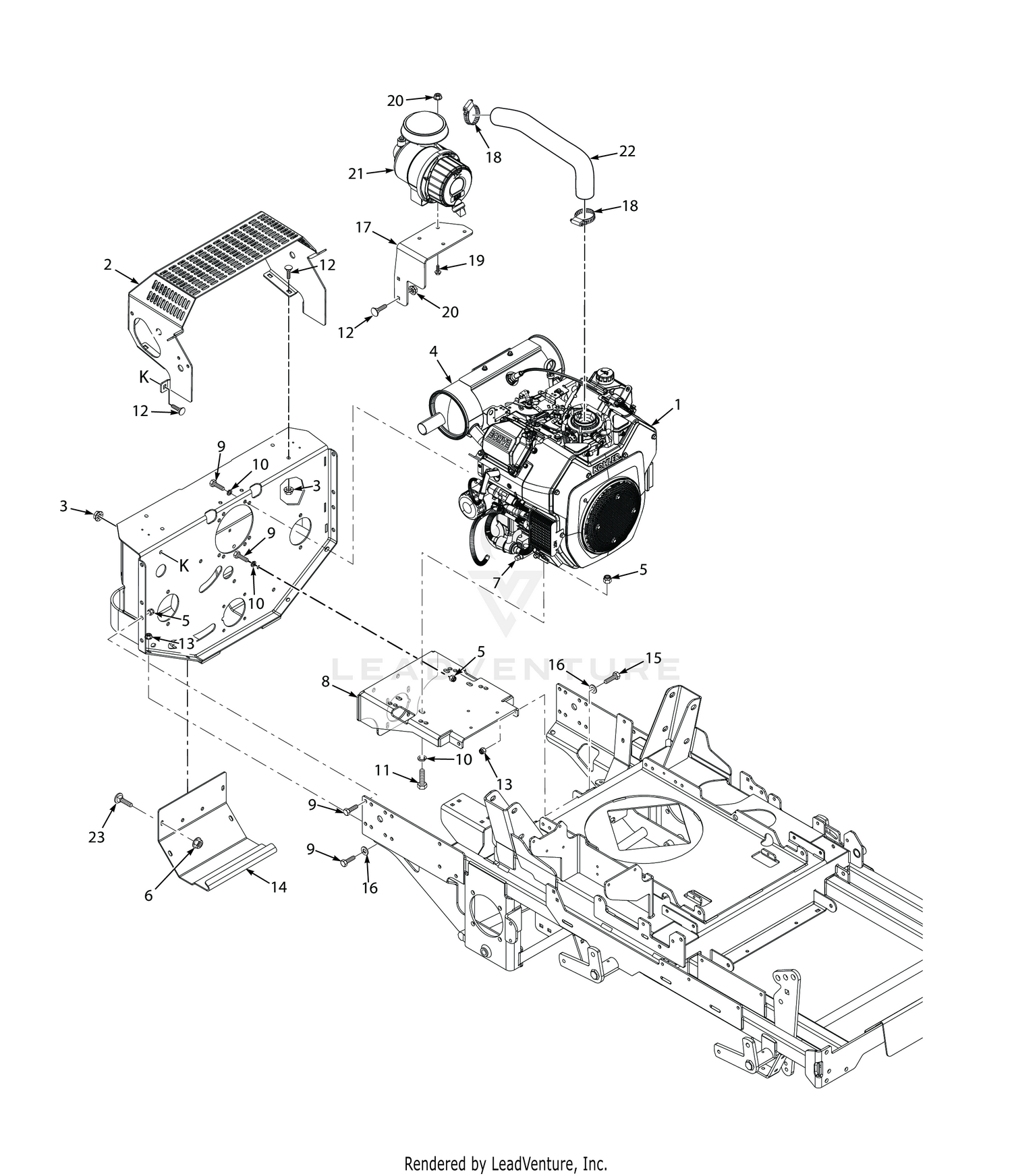 STTII ENGINE & ATTACHING PARTS - KOHLER 25CH-LP-EFI