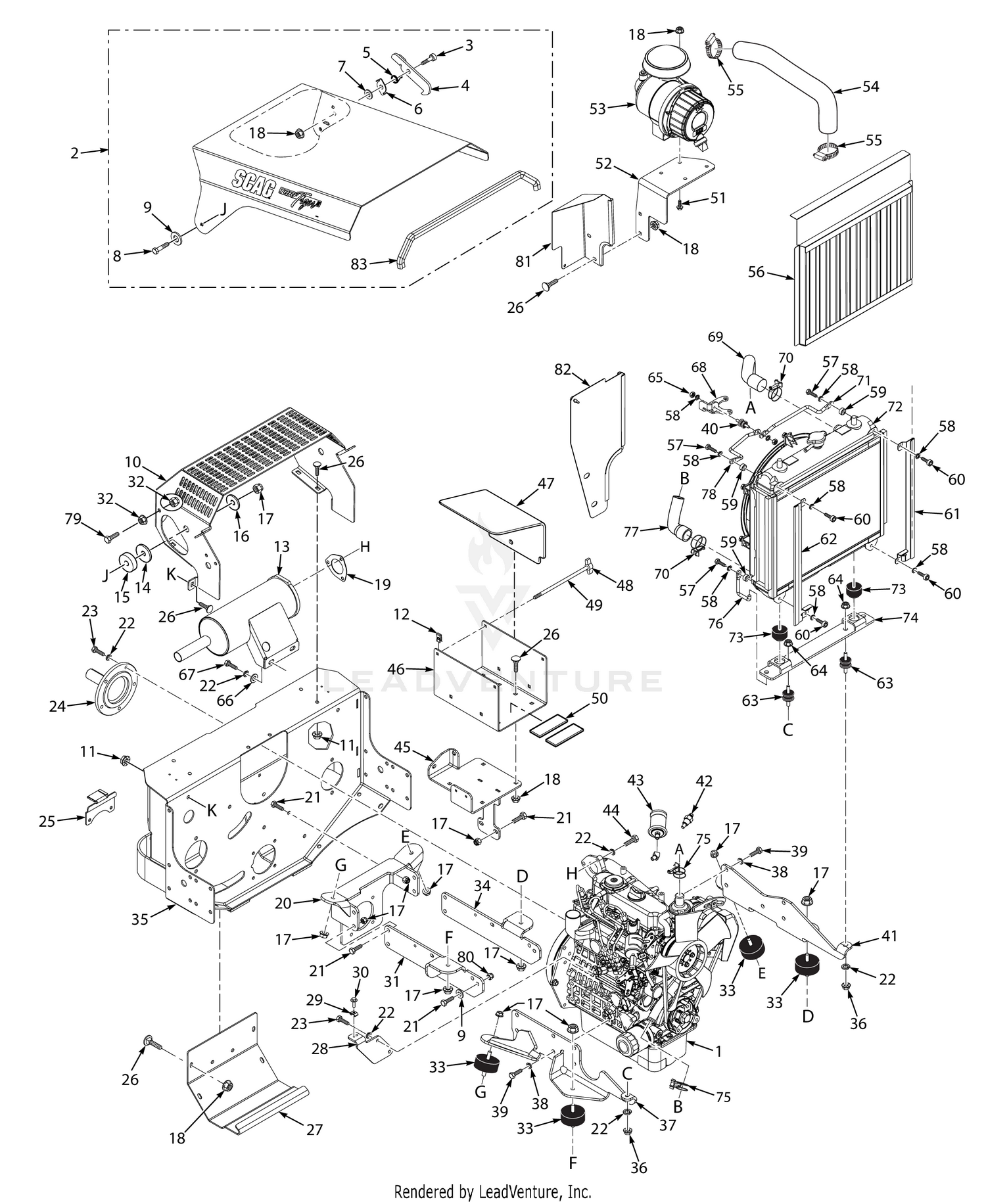 STTII ENGINE & ATTACHING PARTS - KUBOTA DIESEL