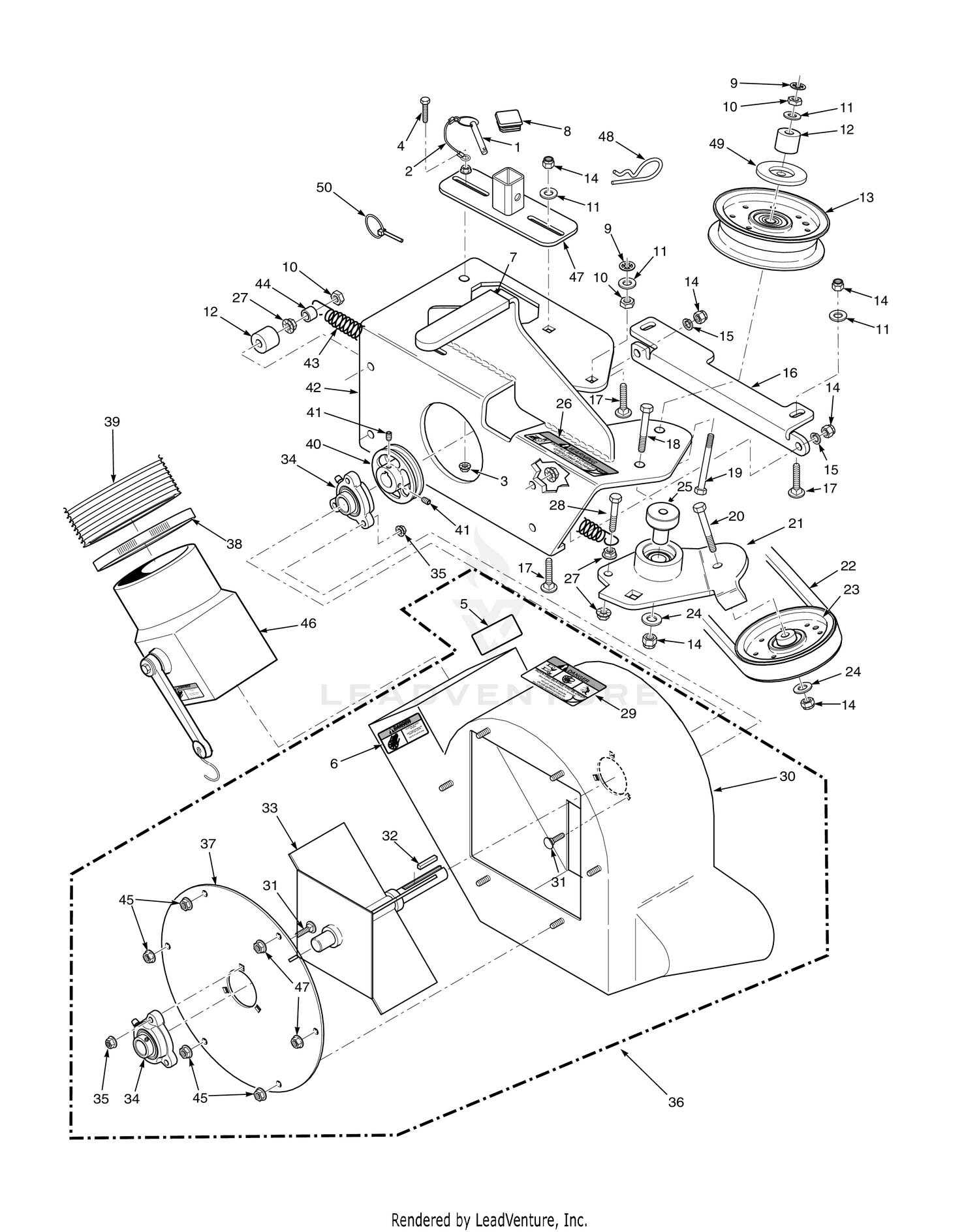 STT-52" / STTII-52" BLOWER HOUSING ASSEMBLY