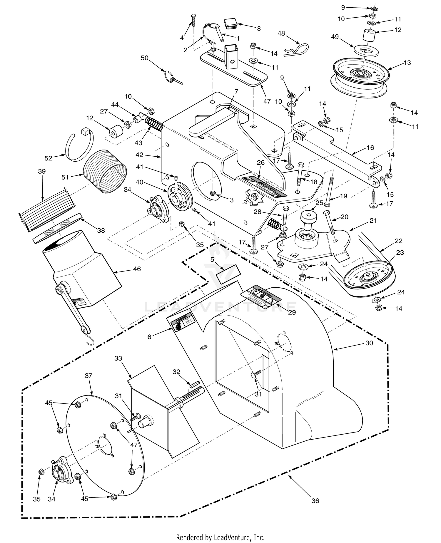 STC 48"/52" BLOWER HOUSING ASSEMBLY