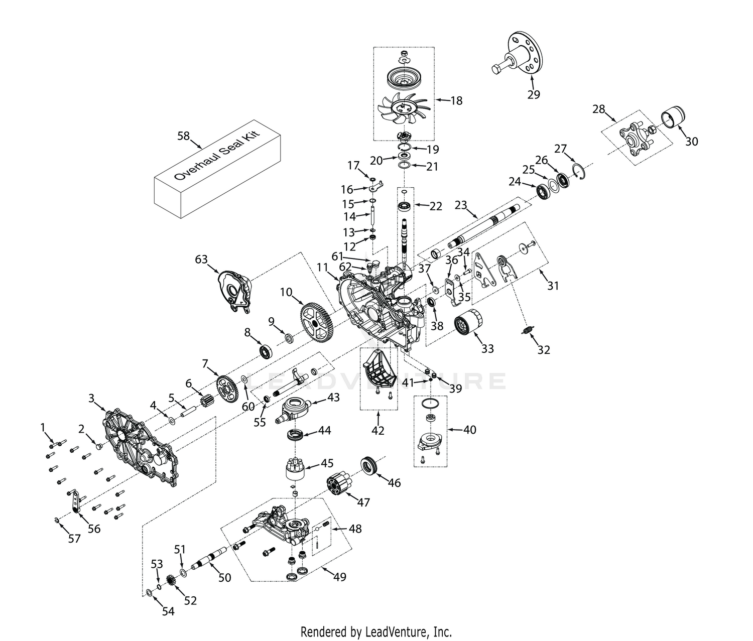 HYDRO-GEAR TRANSAXLE (ZT-2800 36"/42")