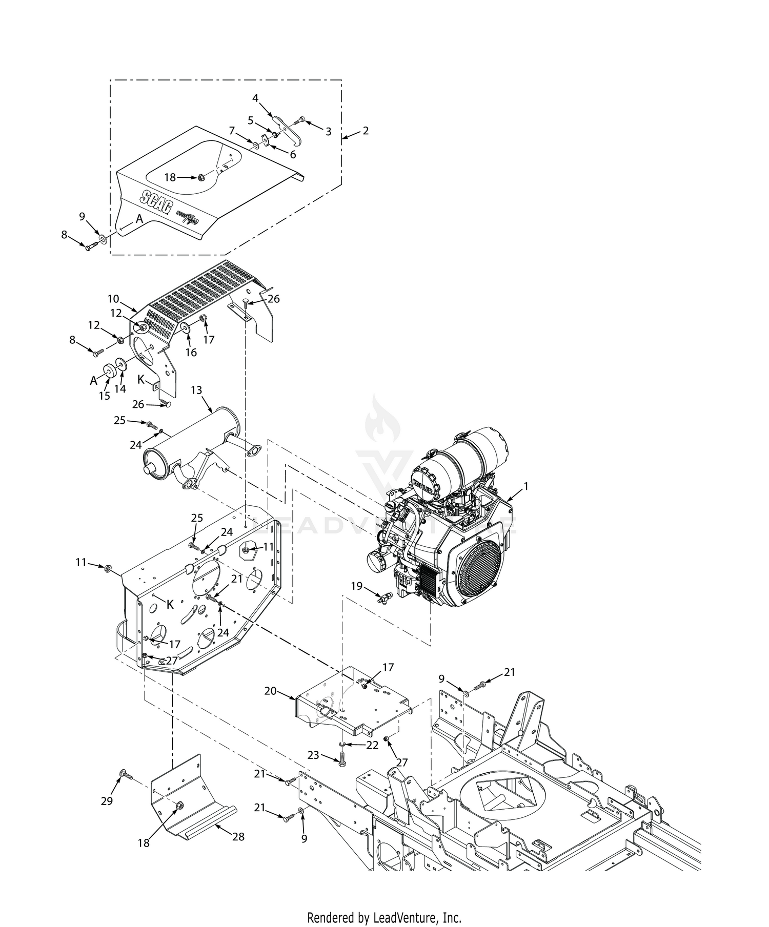 STTII ENGINE AND ATTACHING PARTS - AIR COOLED (GASOLINE)
