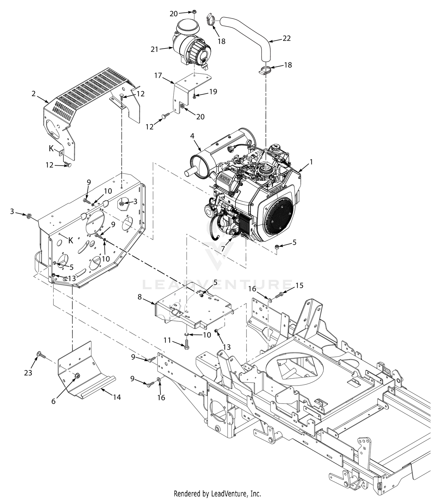 STTII ENGINE & ATTACHING PARTS - KOHLER 25CH-LP-EFI