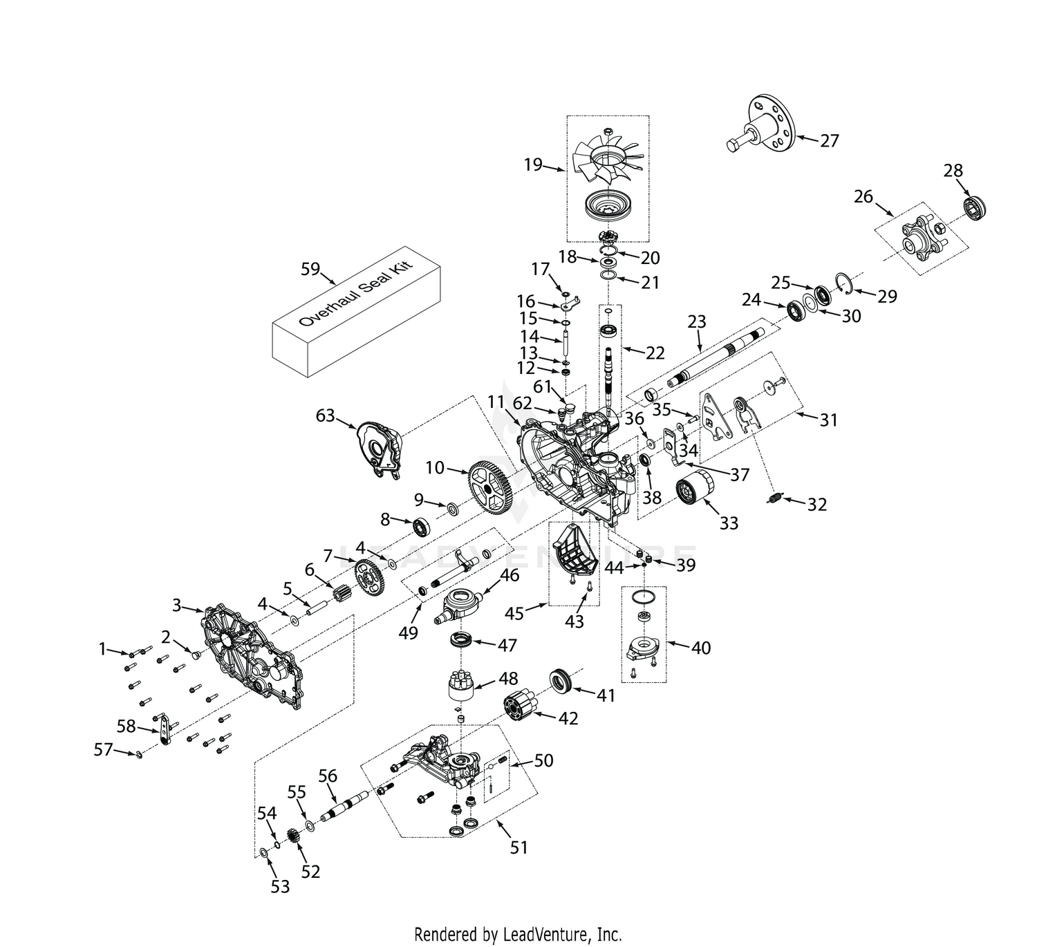 HYDRO-GEAR TRANSAXLE (ZT-2800 48" / 52")