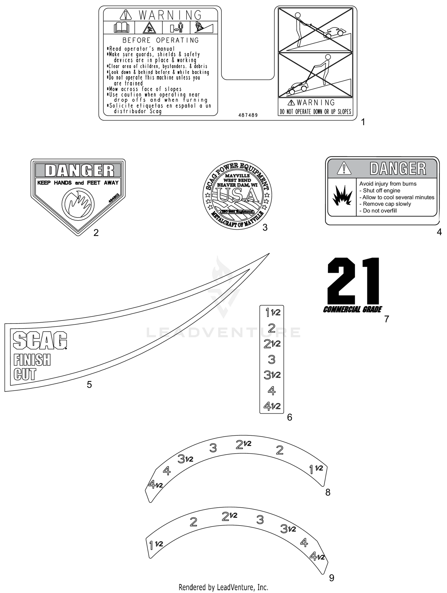 REPLACEMENT DECALS AND INFORMATION PLATES
