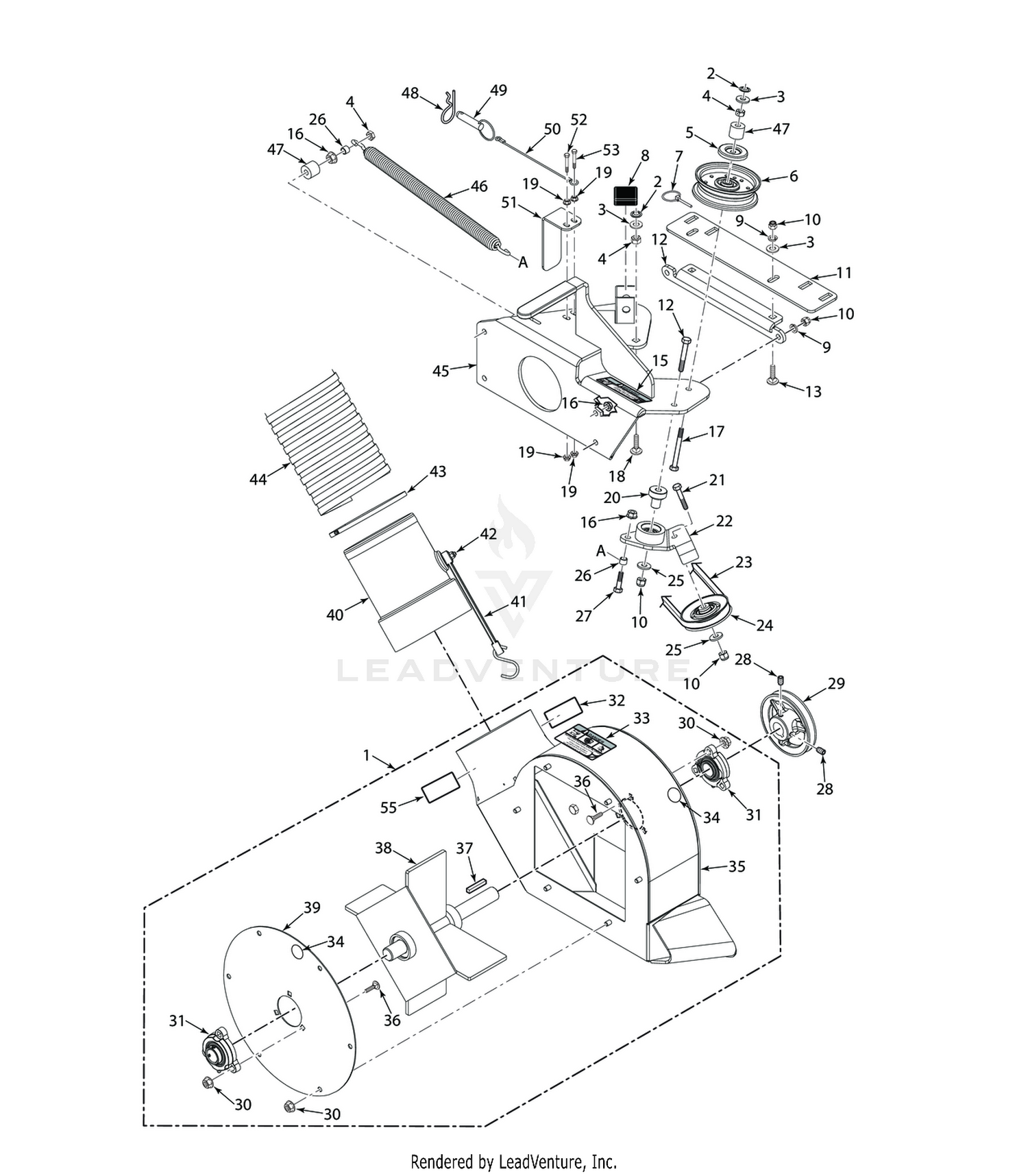 SPZ 52"/61" BLOWER HOUSING ASSEMBLY