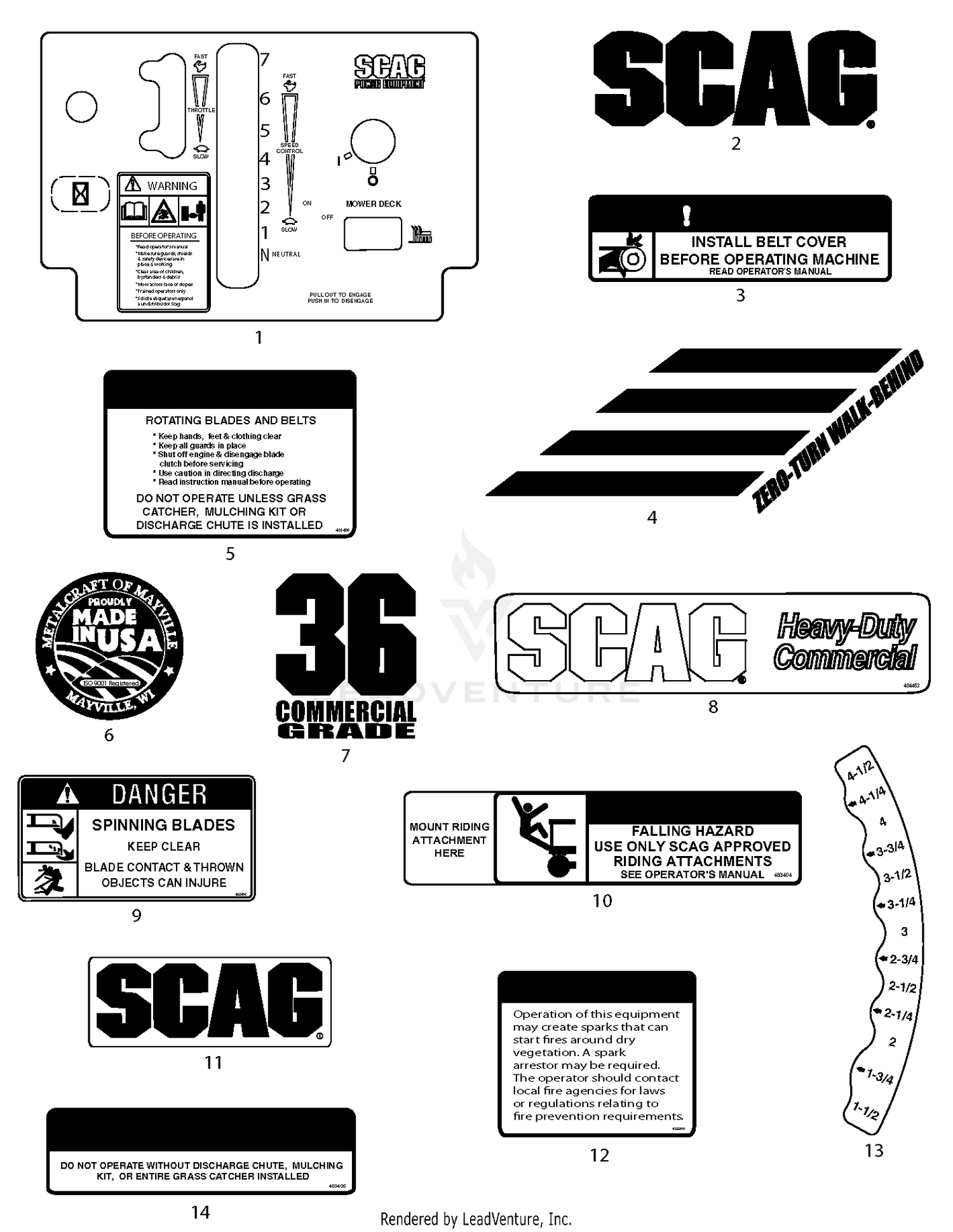 Replacement Decals and Information Plates