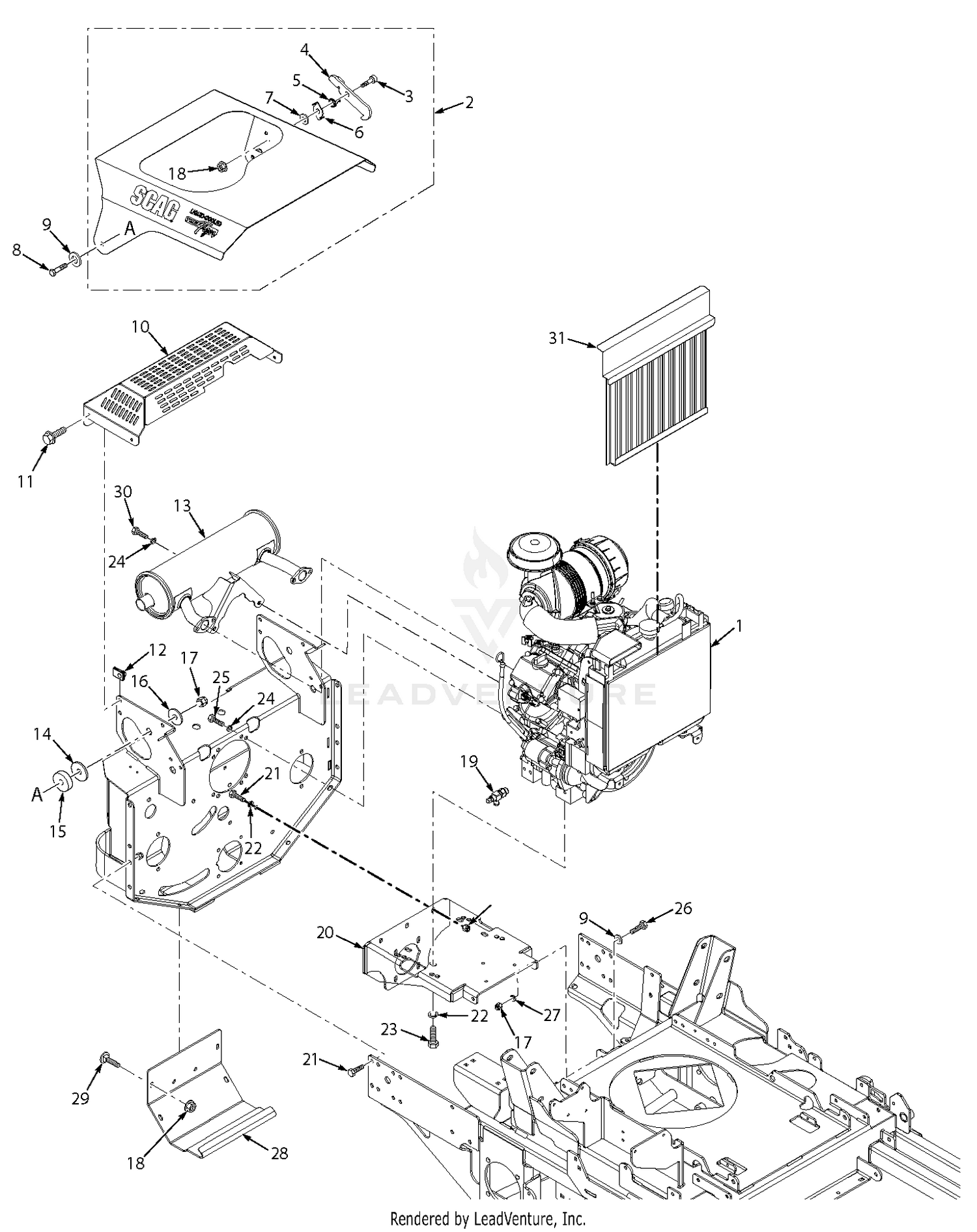 STTII Engine & Attaching Parts - Liquid Cooled (Gasoline)
