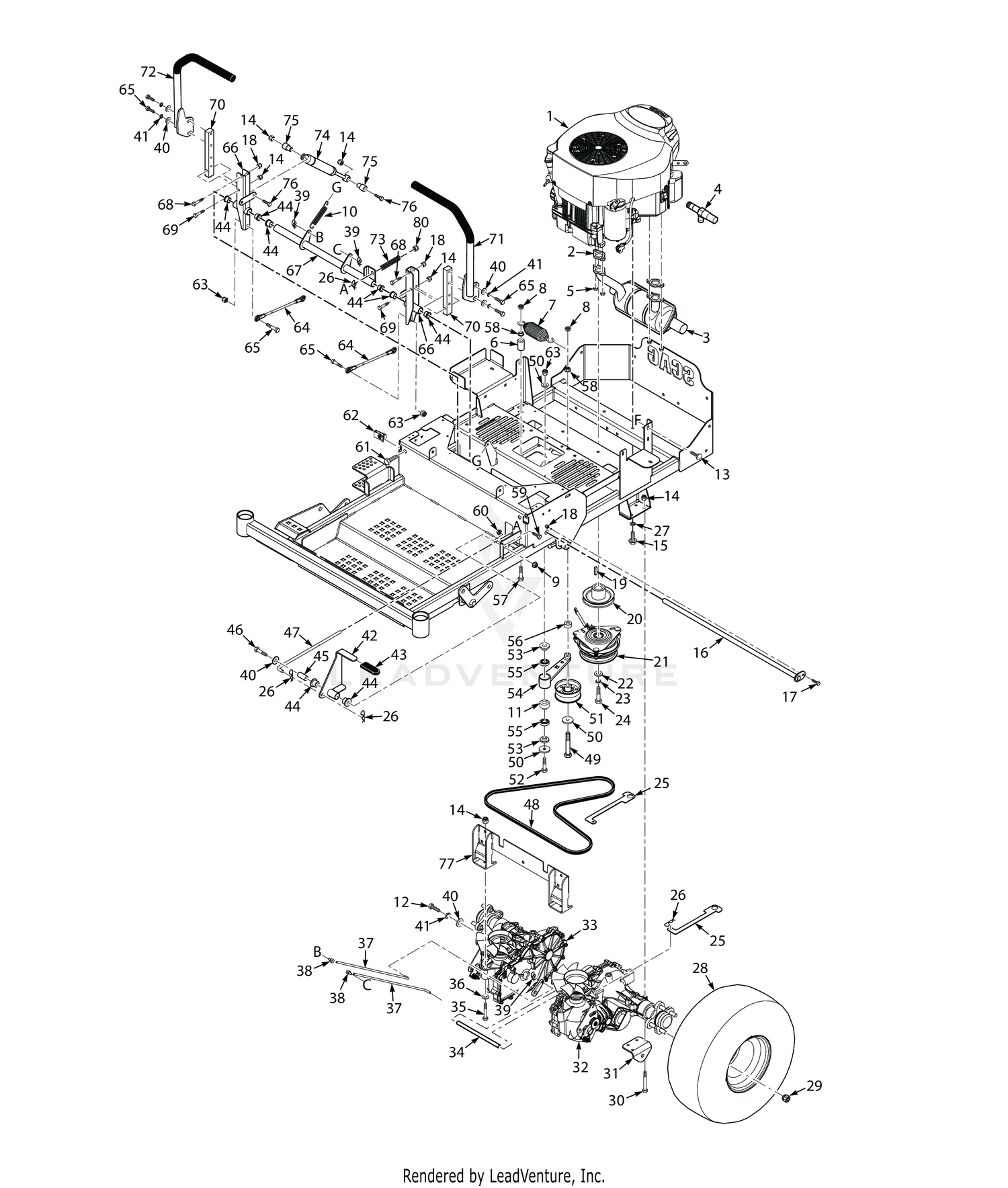 52H & 61H DRIVE SYSTEM COMPONENTS - HYDRO-GEAR AXLES