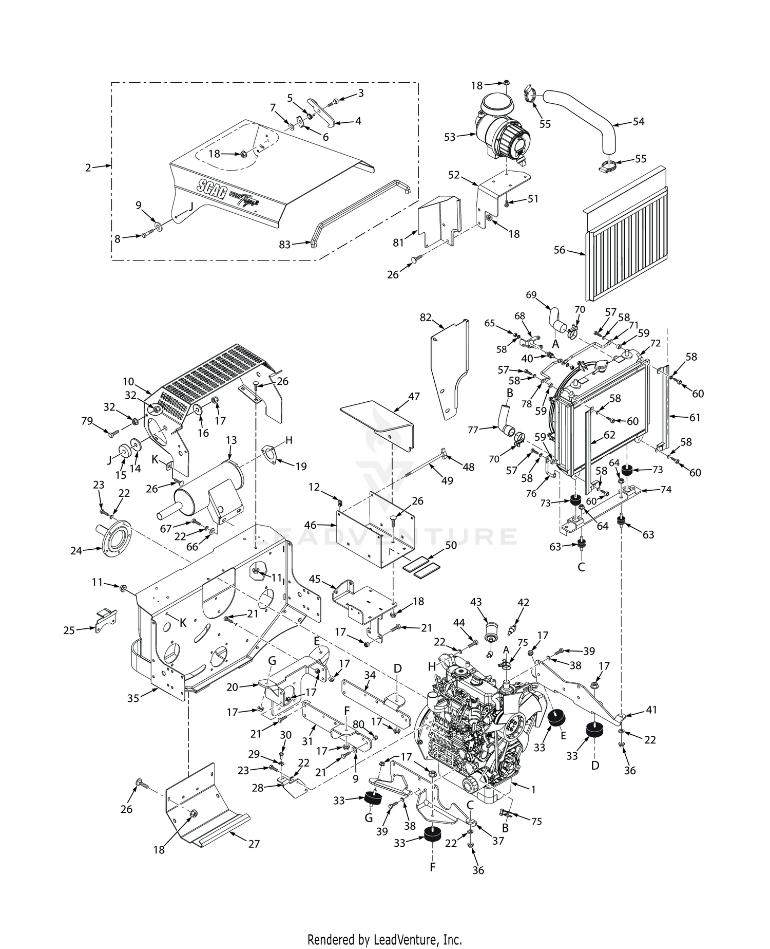 STTII ENGINE & ATTACHING PARTS - KUBOTA DIESEL