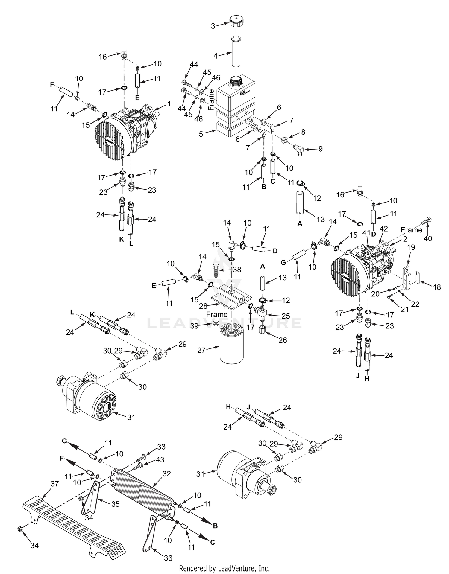 STTII HYDRAULIC SYSTEM - DUAL CORE COOLER