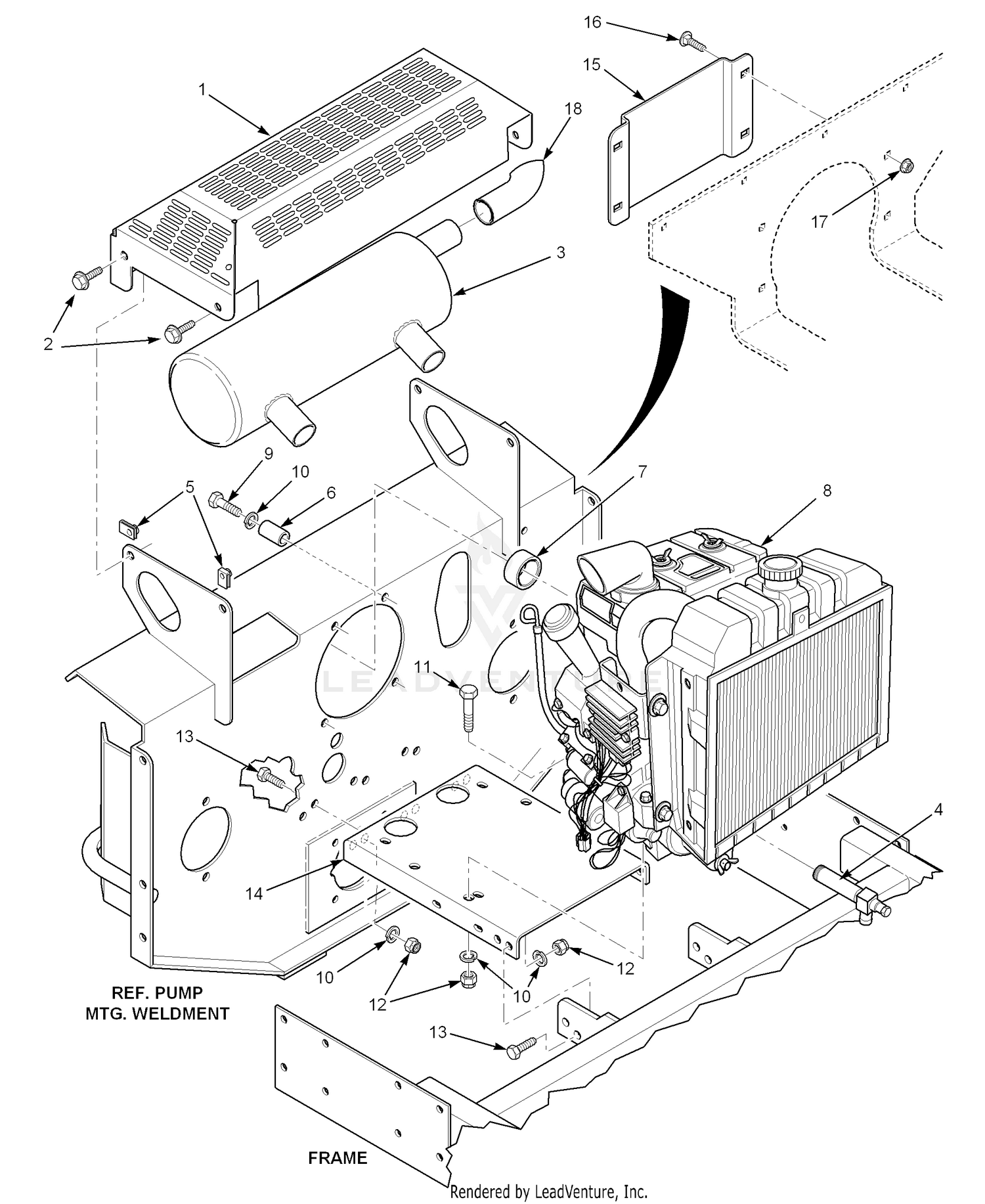 Engine And Attaching Parts - 22HP Kawasaki