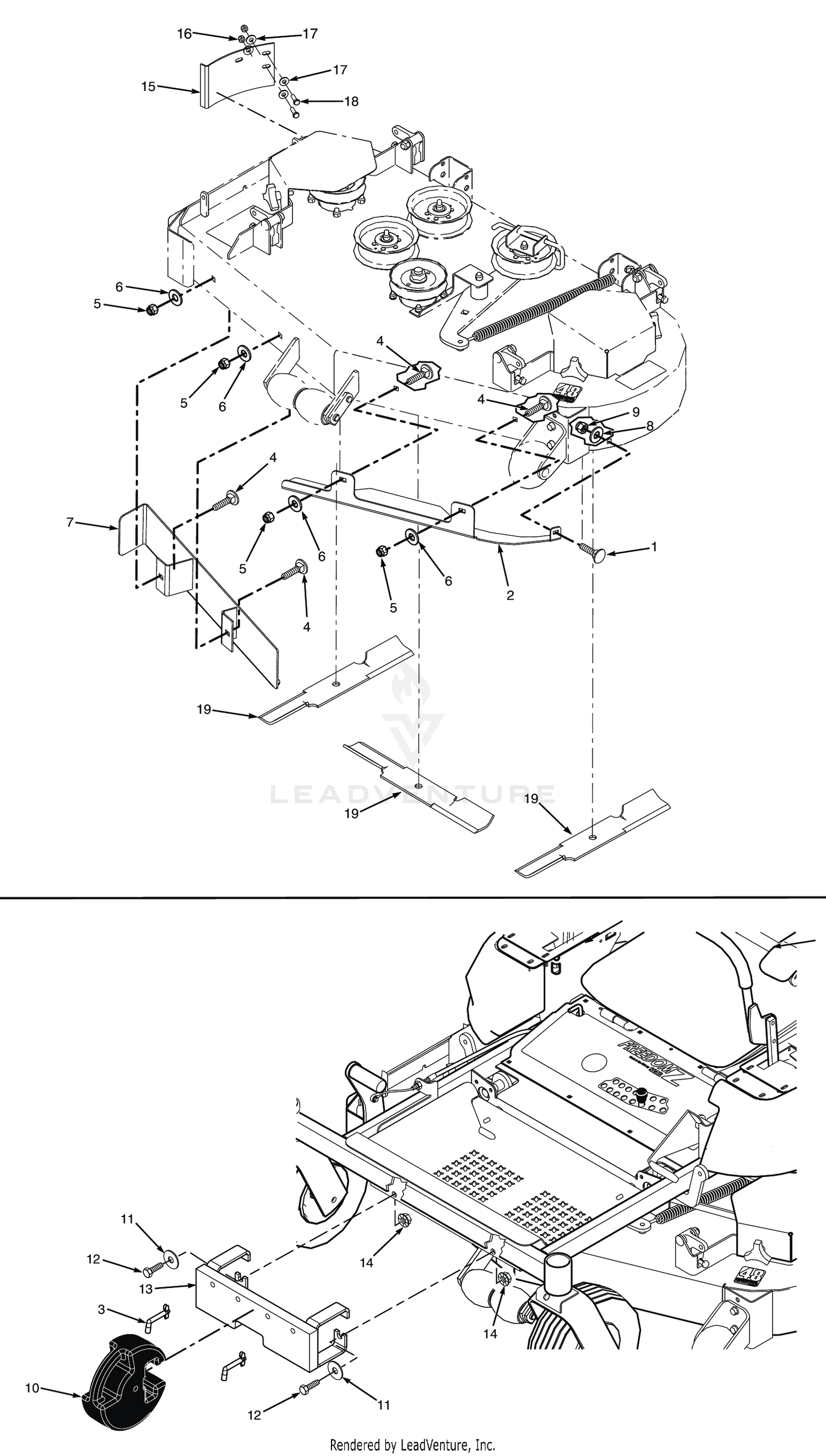 GC-2B CUTTER DECK AND FRONT WEIGHT COMPONENTS