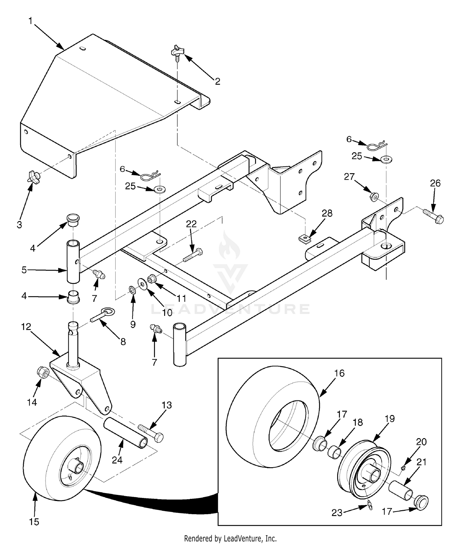 Deck Frame 36" A