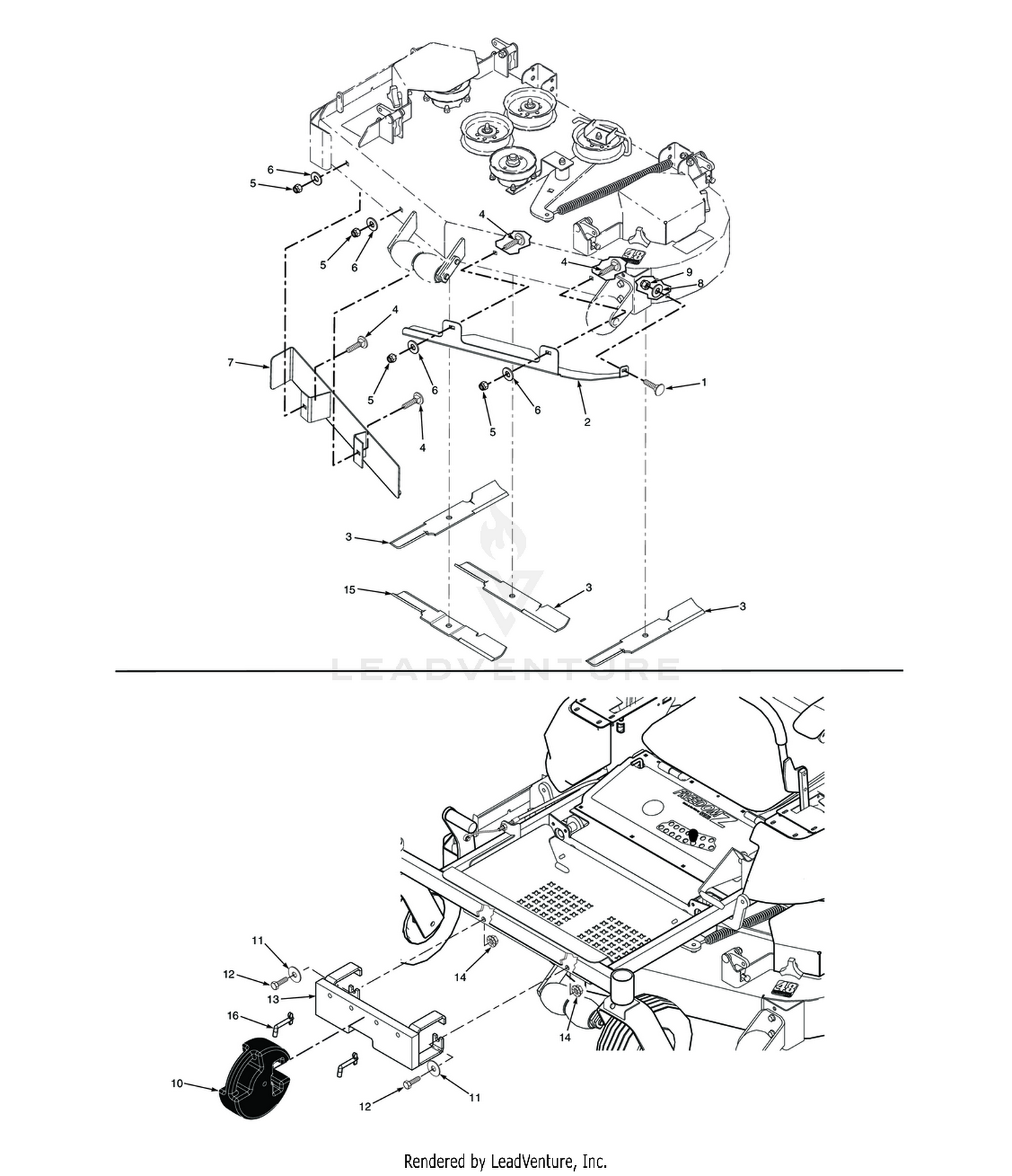 GC-SZL/SFZ/SPZ CUTTER DECK AND FRONT WEIGHT COMPONENTS