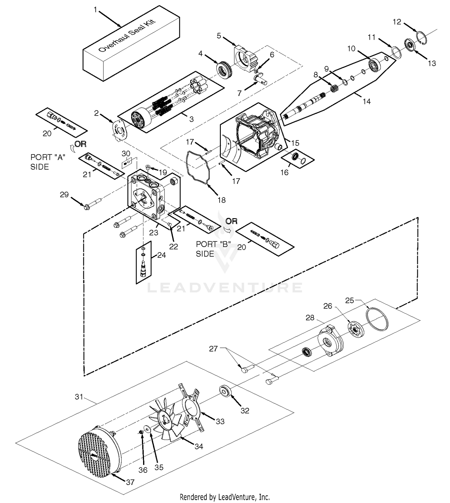 BDP-16A Hydraulic Pump Assembly With Cooling Fan
