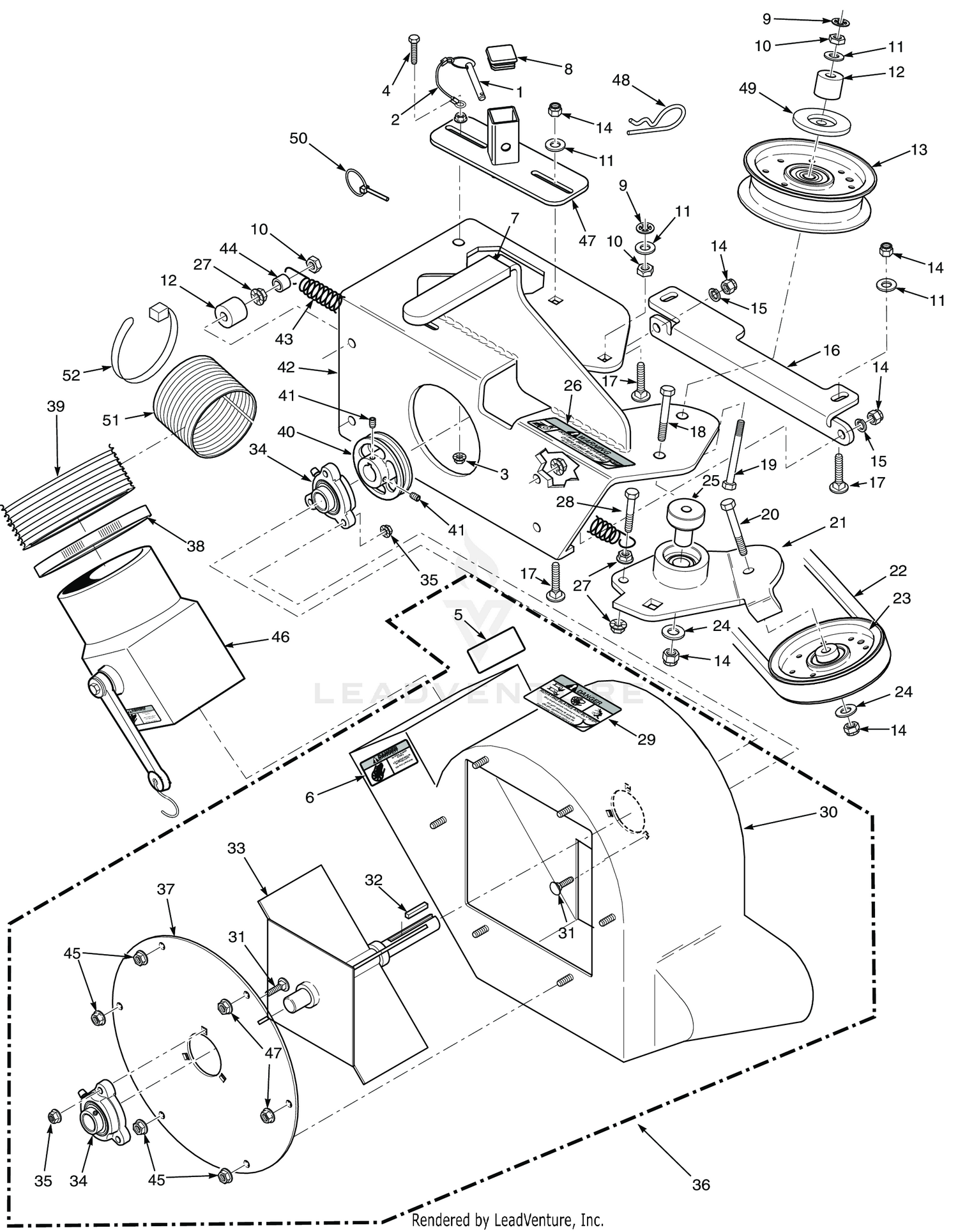 STCII 48"/52" & SCZ 48"/52" BLOWER HOUSING ASSEMBLY