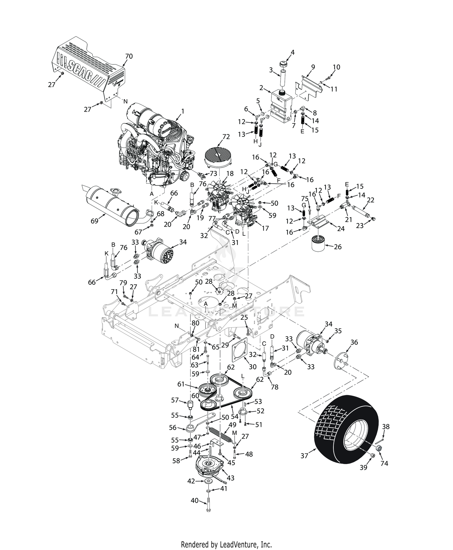 SVRII-48V / 52V / 61V HYDRAULICS AND ENGINE COMPONENTS