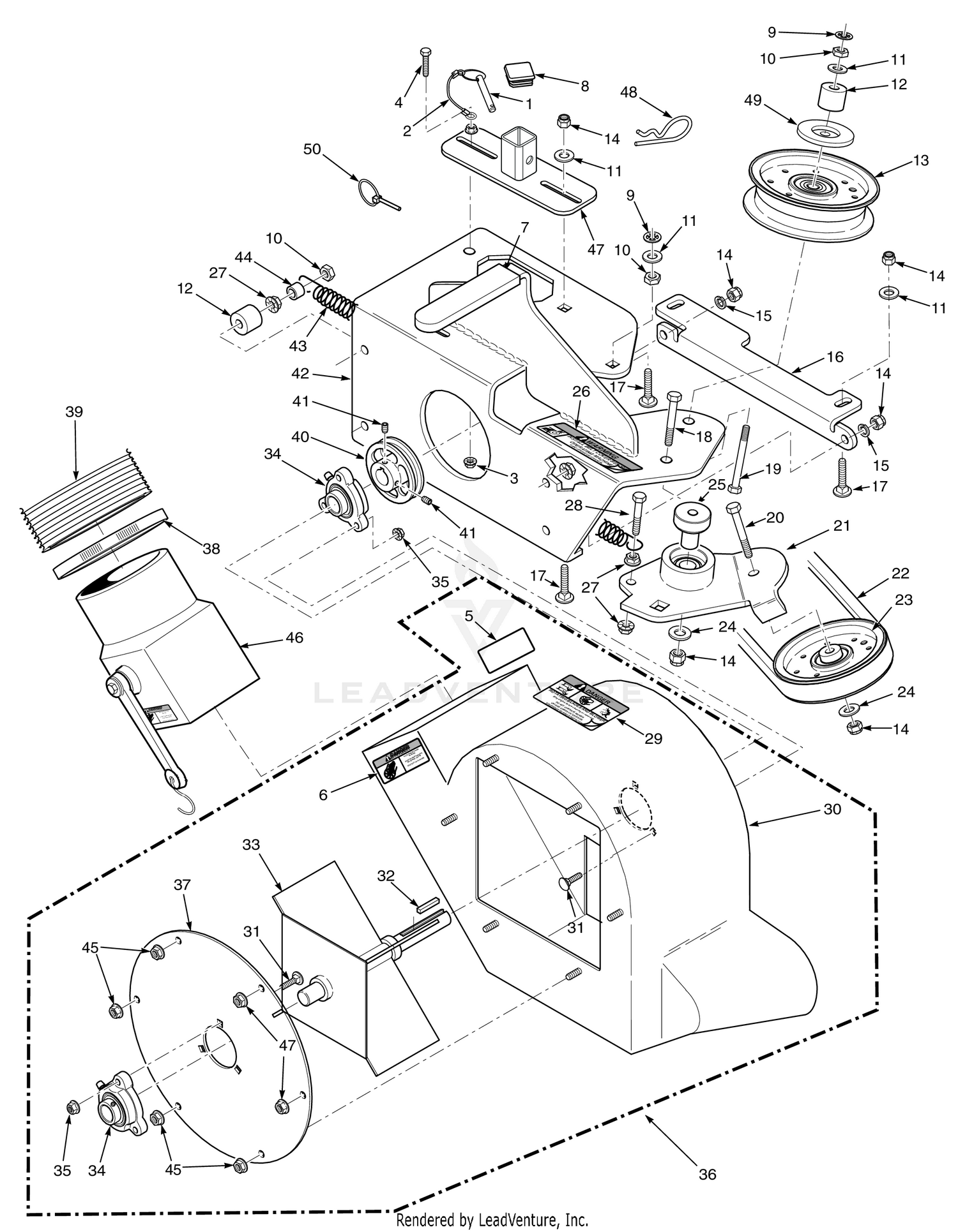STT-52" / STTII-52" BLOWER HOUSING ASSEMBLY