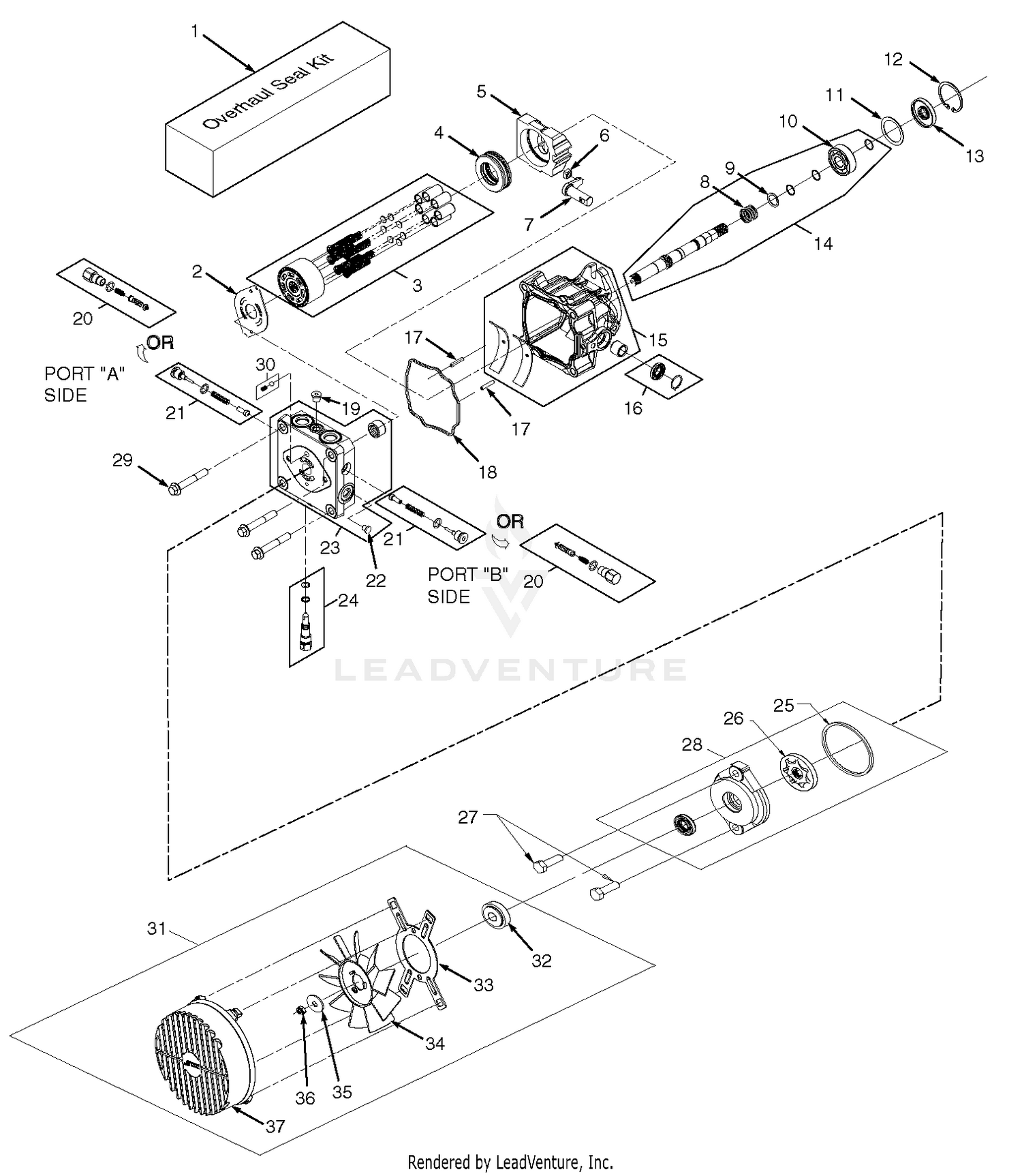 BDP-16A Hydraulic Pump Assembly With Cooling Fan