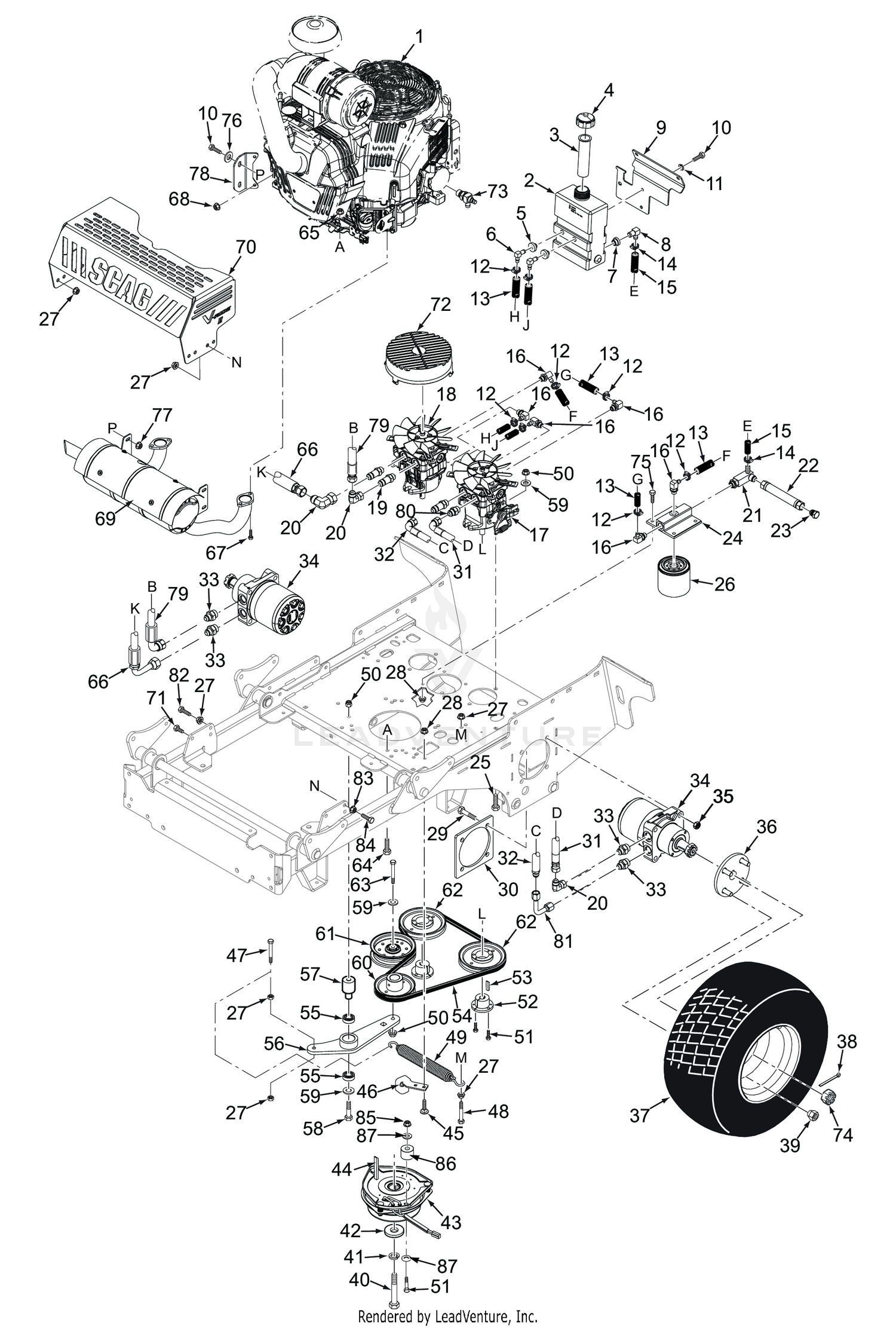 SVRII-37BV-EFI / 40BV-EFI HYDRAULICS AND ENGINE COMPONENTS