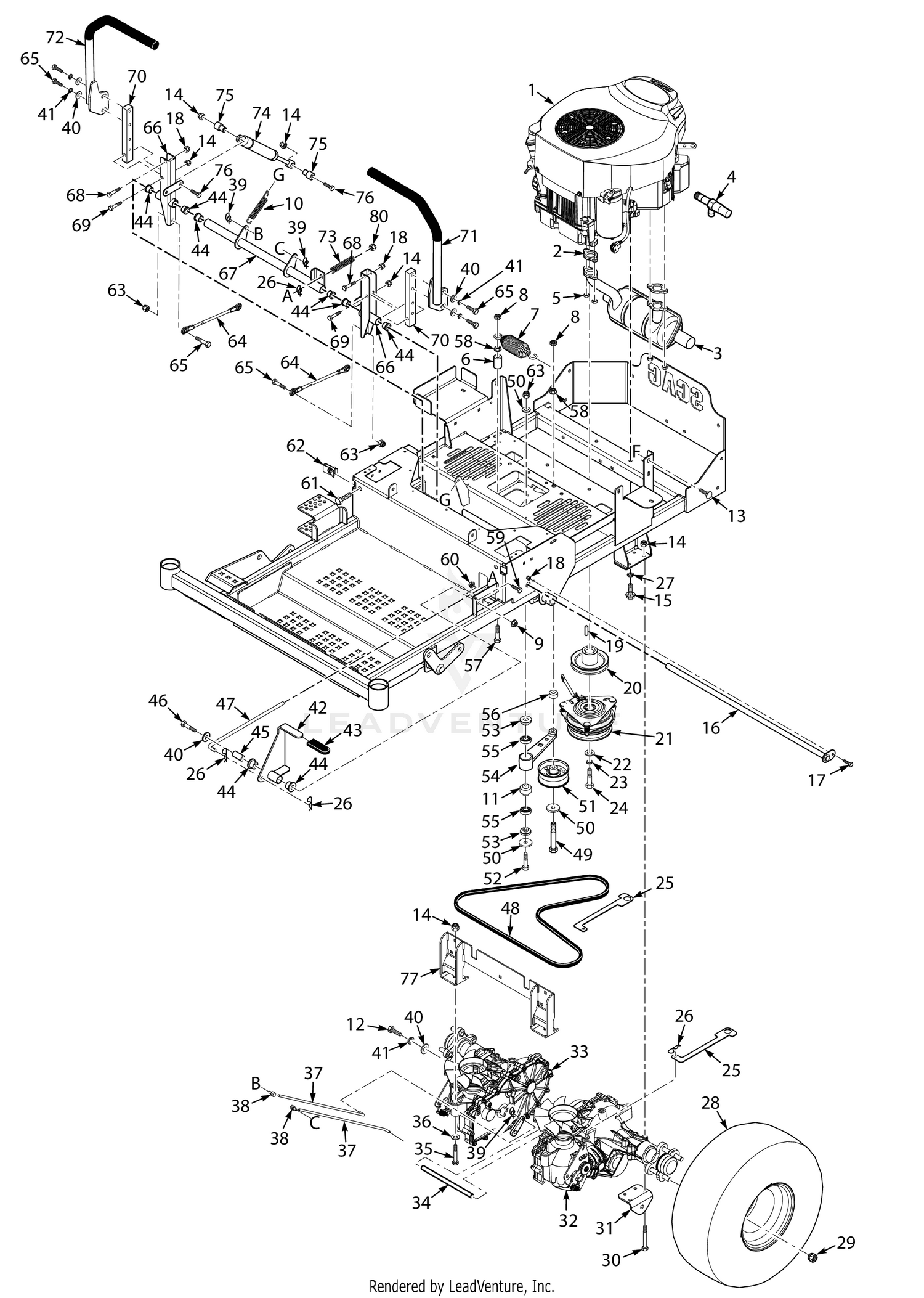 61H DRIVE SYSTEM COMPONENTS - HYDRO-GEAR AXLES