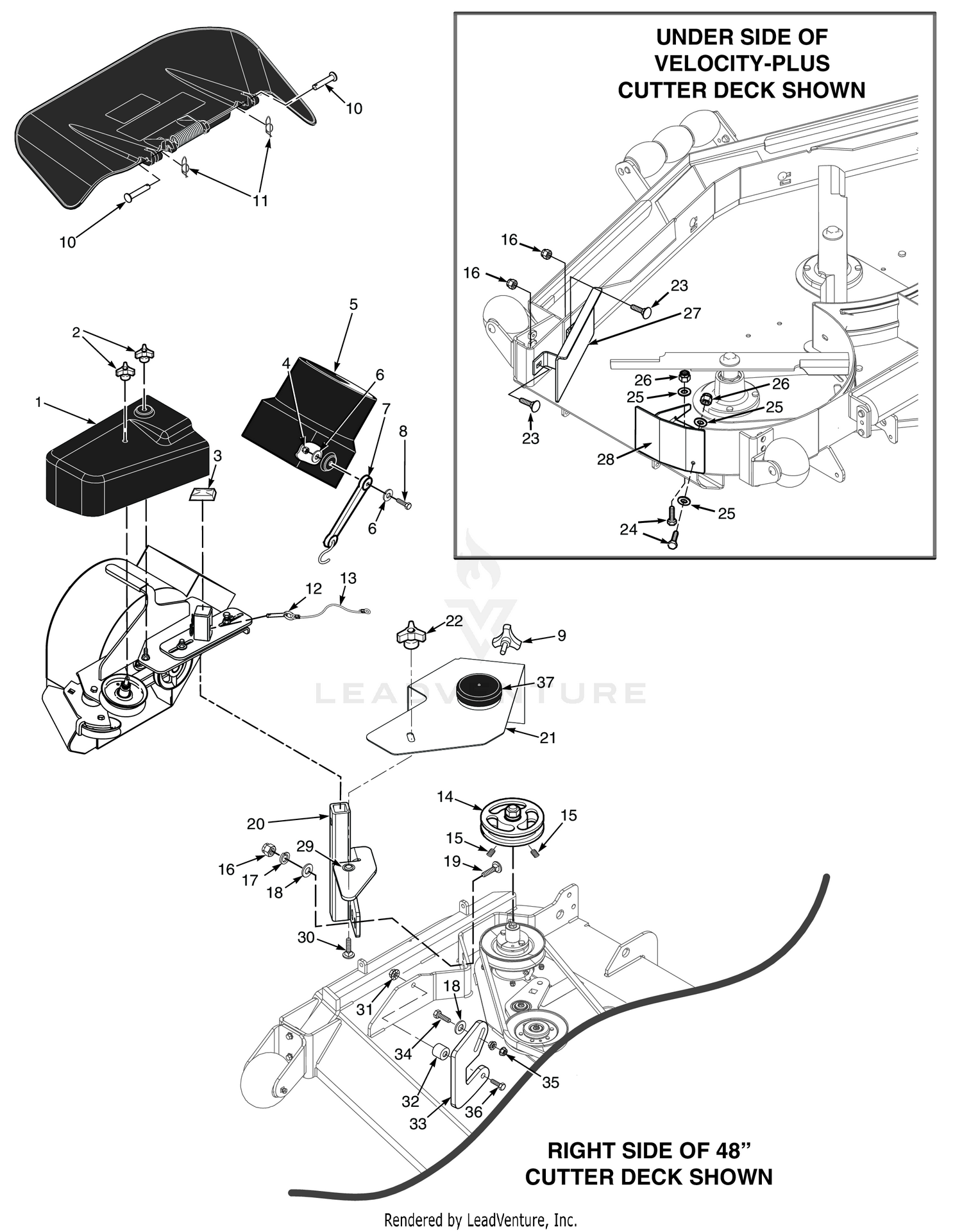 STCII 48"/52" & SCZ 48"/52" BLOWER MOUNTING COMPONENTS