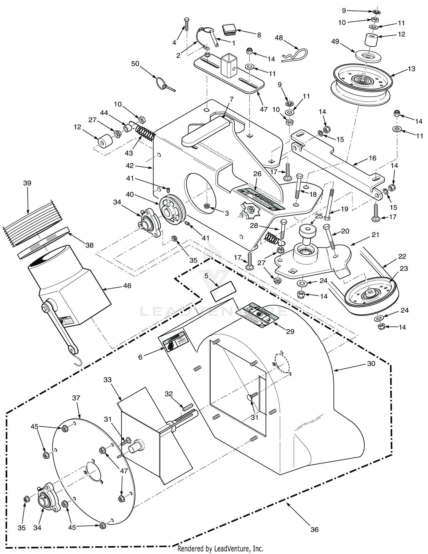 STT-52" / STTII-52" BLOWER HOUSING ASSEMBLY