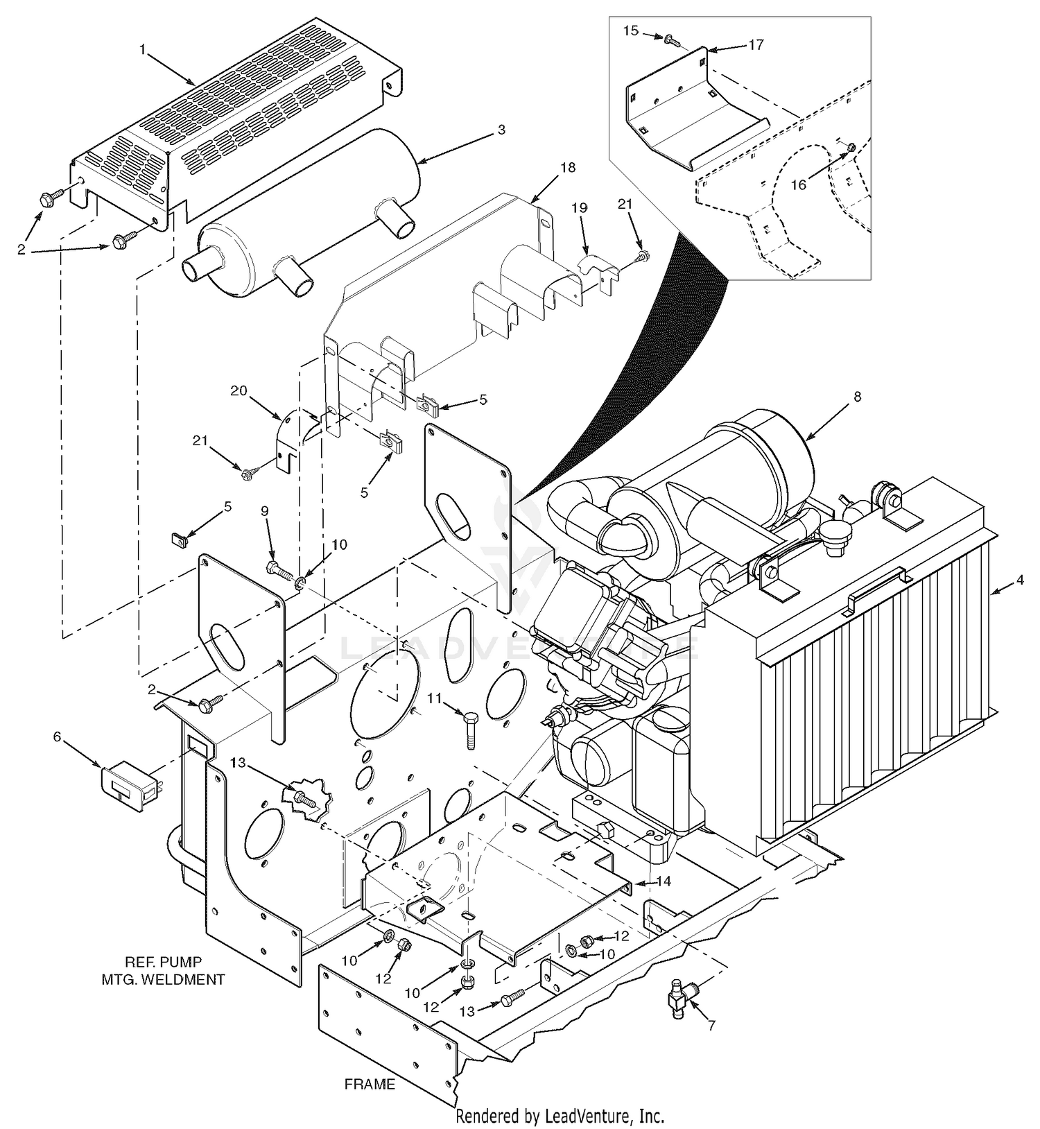Engine & Attaching Parts - 35HP Briggs & Stratton