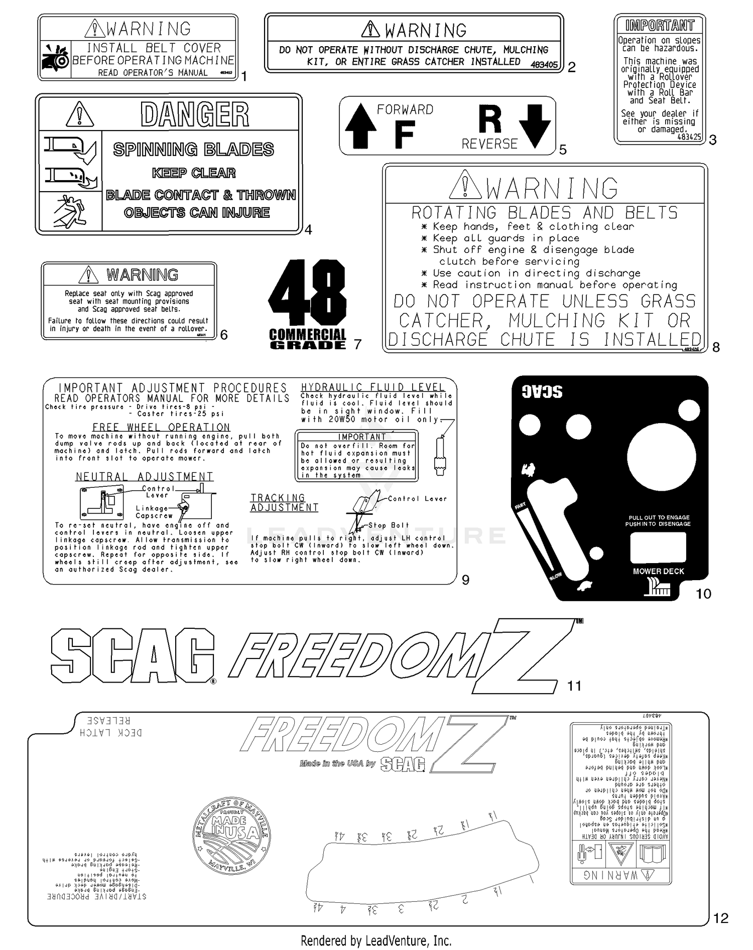 Replacement Decals And Information Plates