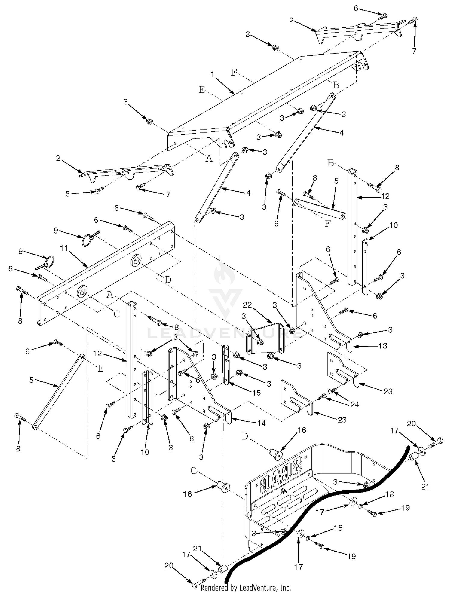 SCZ 48"/52" STCII 48"/52"/61" Hopper Support Components
