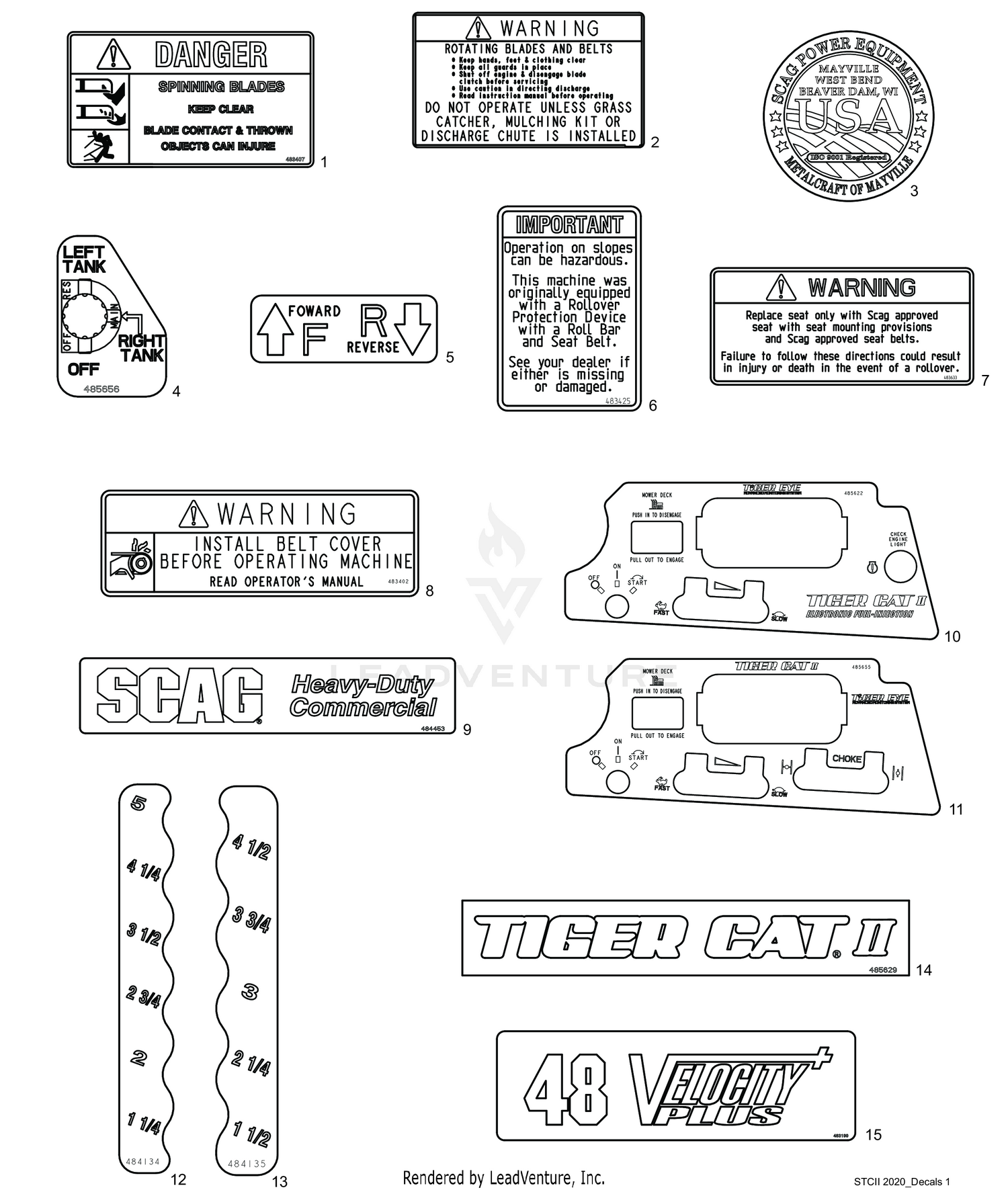 REPLACEMENT DECALS AND INFORMATION PLATES