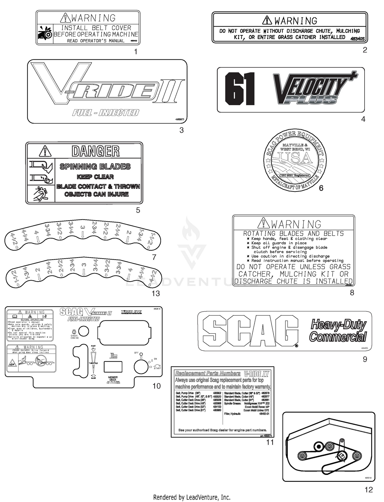 Replacement Decals And Information Plates