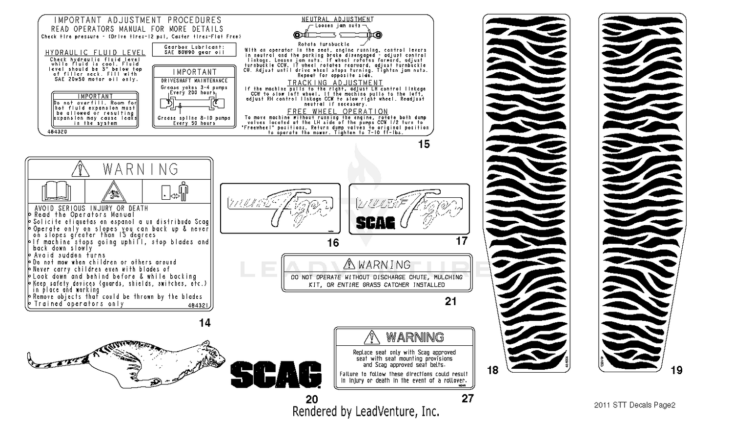 STT Replacement Decals And Information Plates - All Models (Part 2)