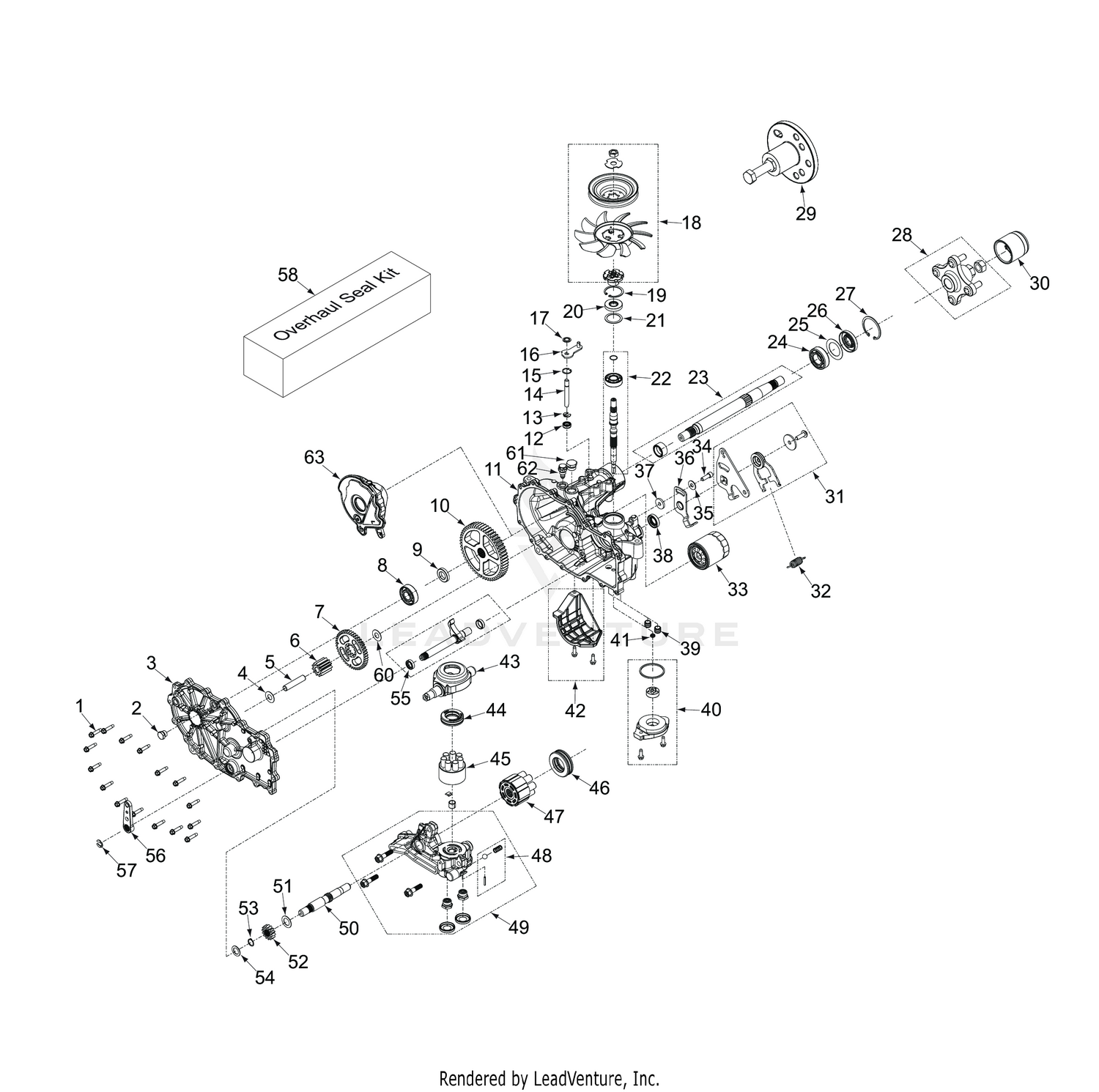 HYDRO-GEAR TRANSAXLE (ZT-2800 36"/42")