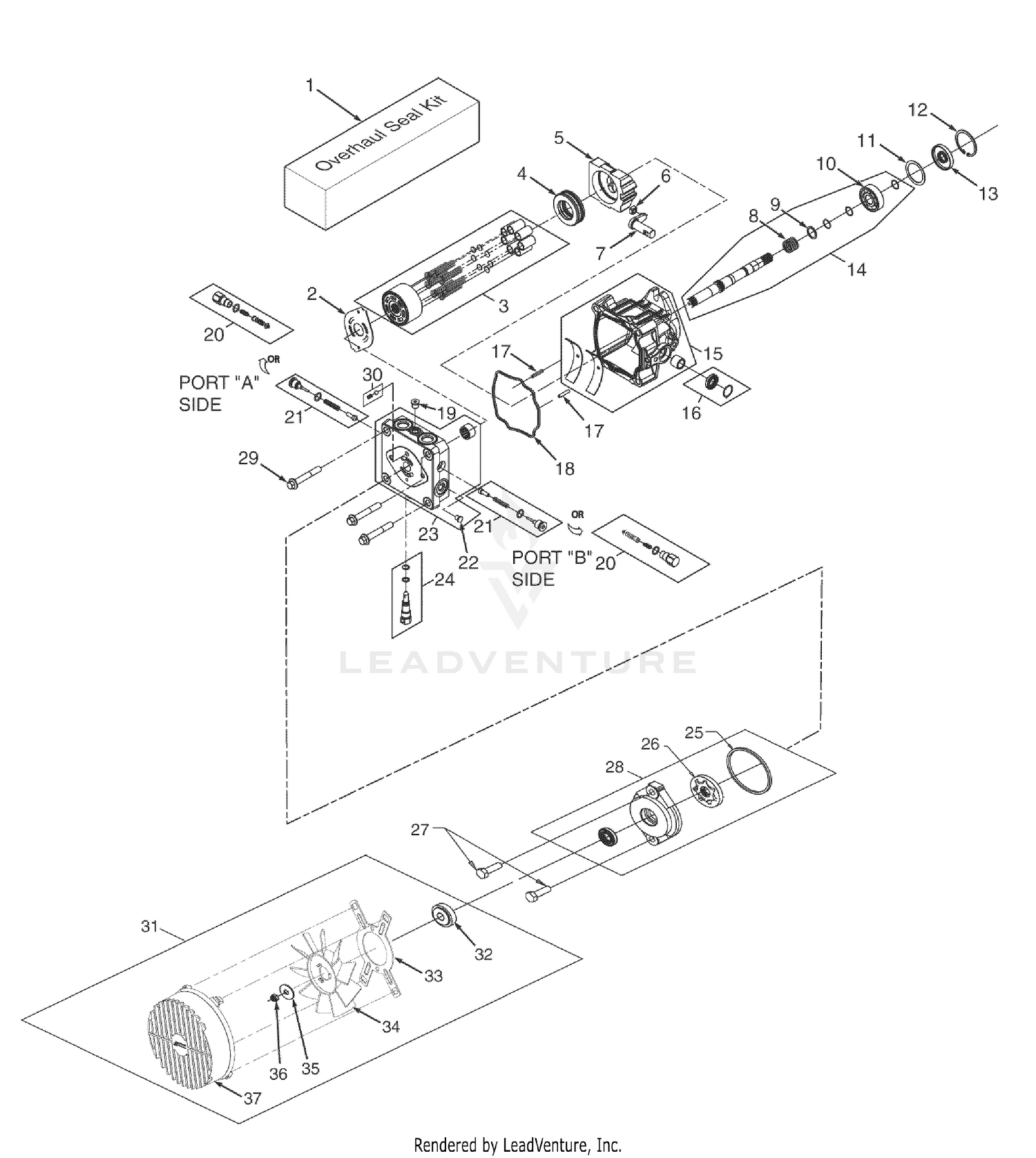 BDP-16A Hydraulic Pump Assembly with Cooling Fan