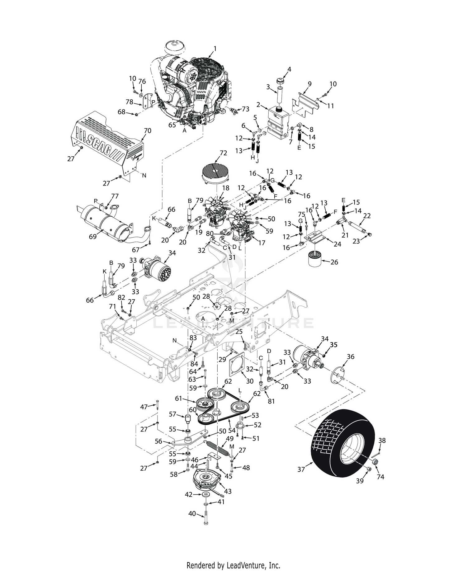SVRII-37BV-EFI / 40BV-EFI HYDRAULICS AND ENGINE COMPONENTS