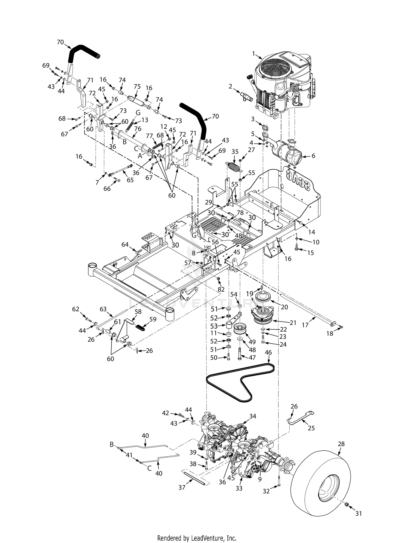 36H & 42H DRIVE SYSTEM COMPONENTS - HYDRO-GEAR AXLES