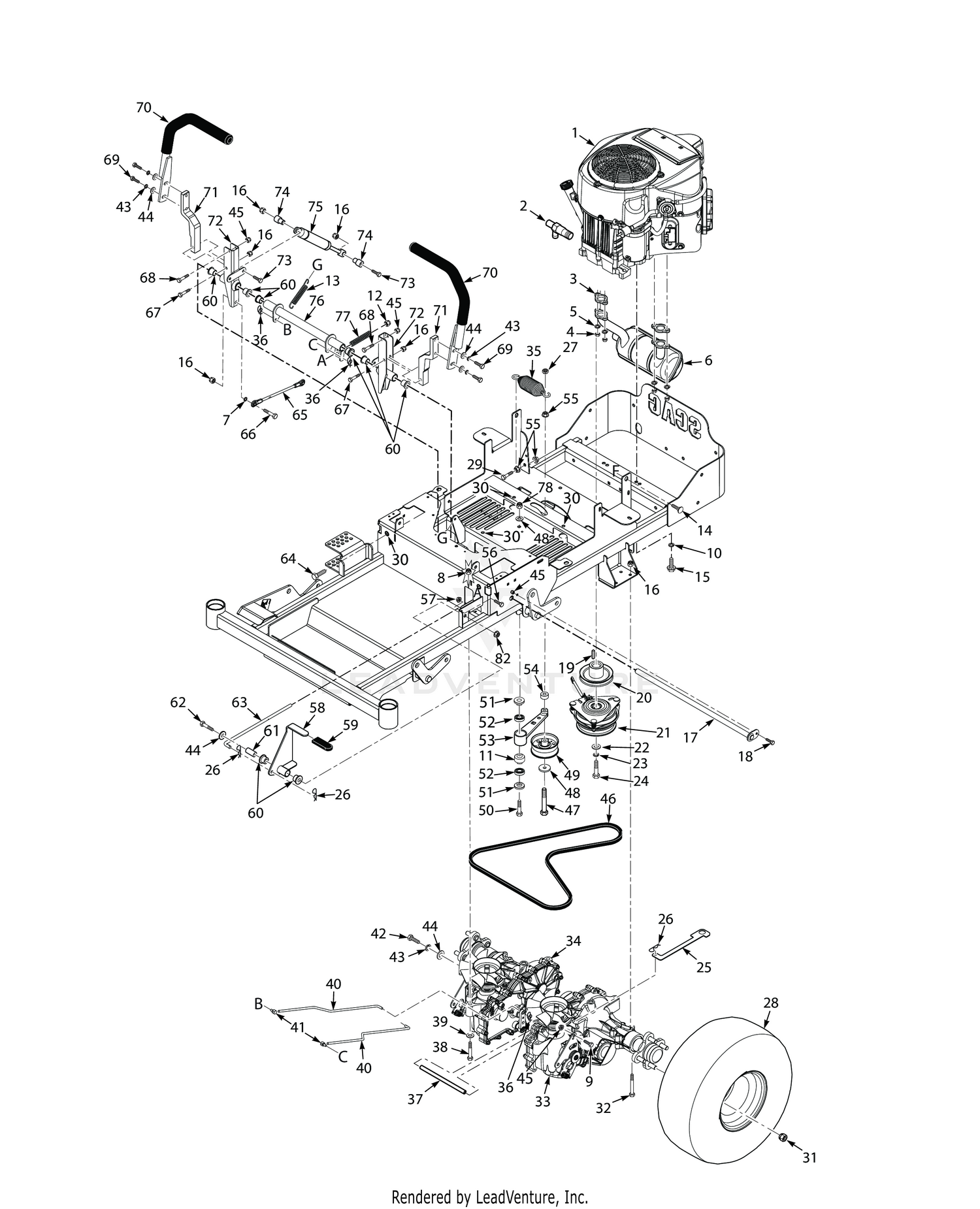 36H & 42H DRIVE SYSTEM COMPONENTS - HYDRO-GEAR AXLES