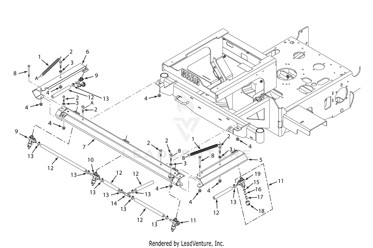 STS 60XL SPRAYER BOOM ASSEMBLY