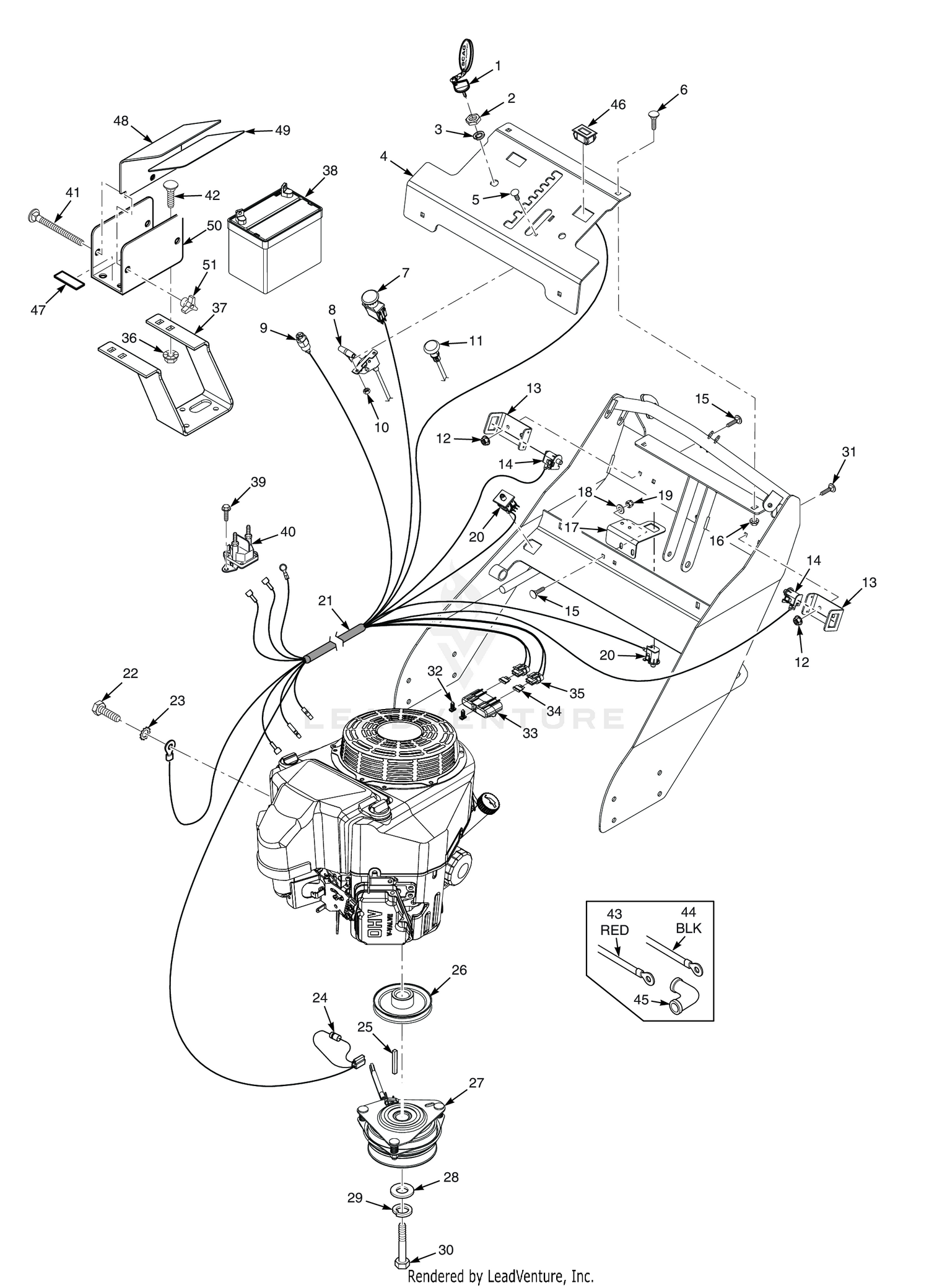 ELECTRICAL SYSTEM AND THROTTLE CONTROL - ELECTRIC START