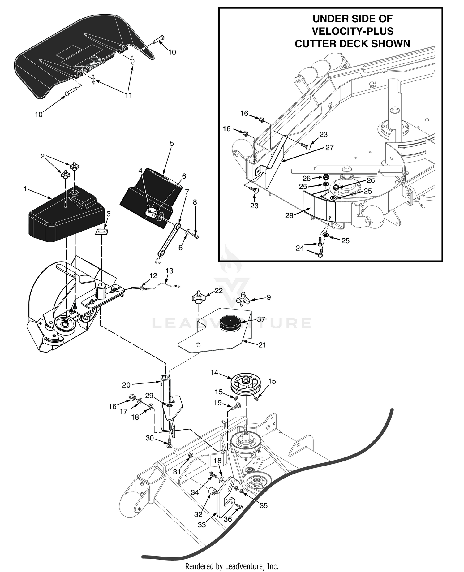 STCII 48"/52" & SCZ 48"/52" BLOWER MOUNTING COMPONENTS