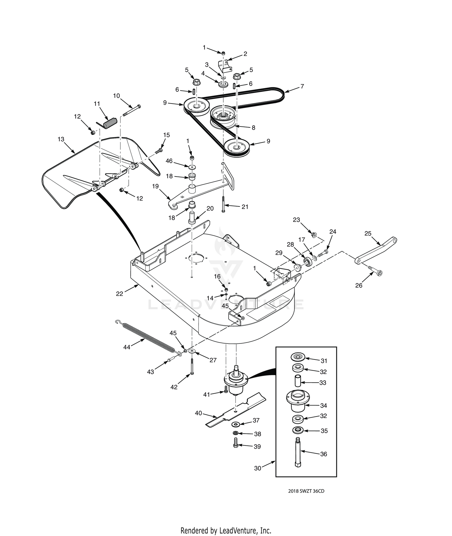 36" CUTTER DECK