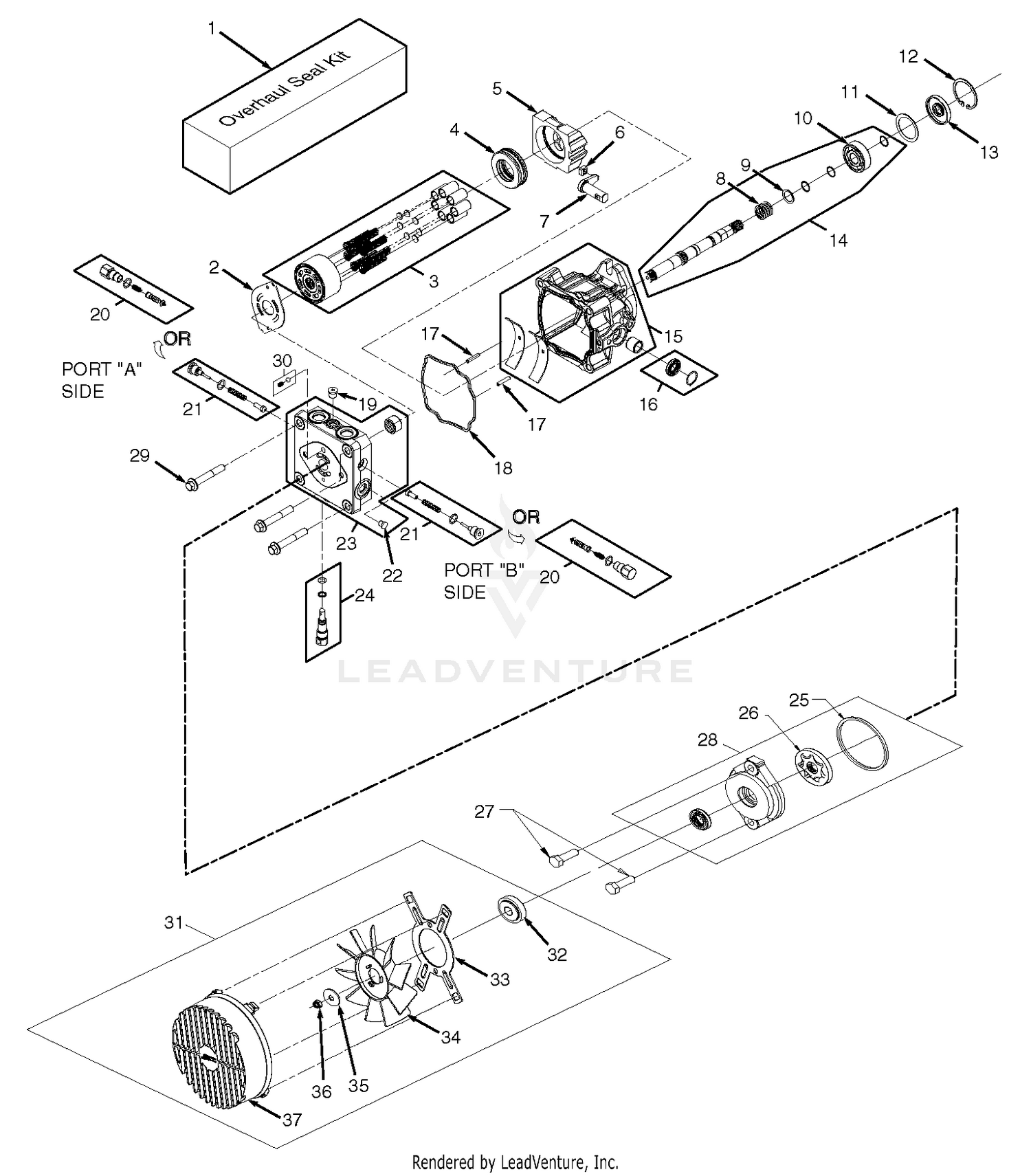 BDP -16 Hydraulic Pump Assembly With Cooling Fan